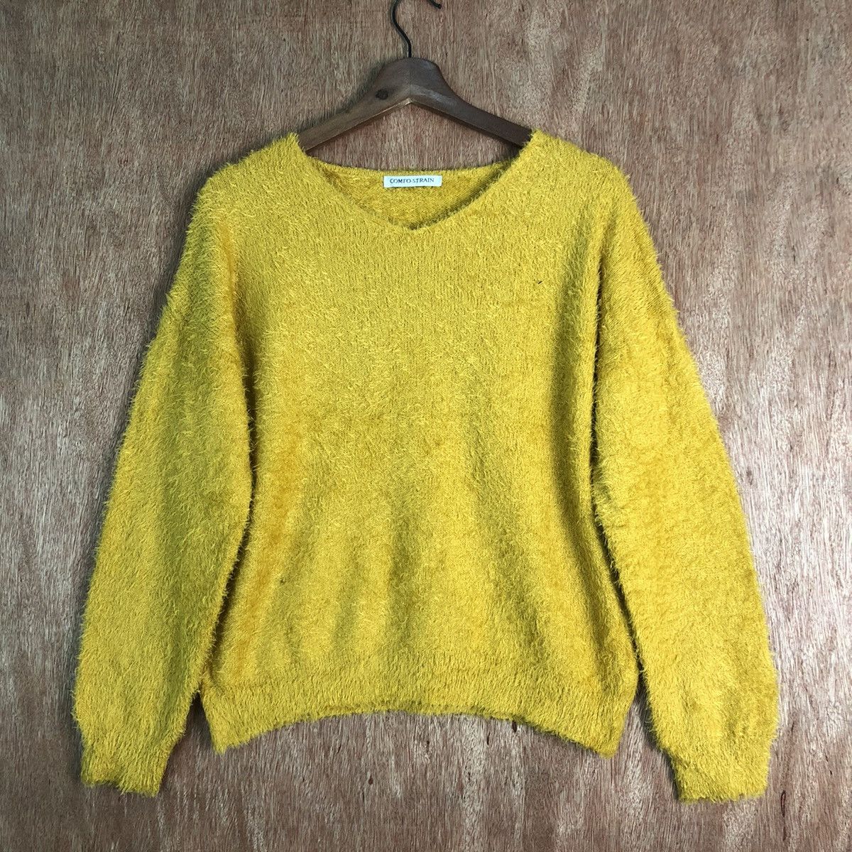 Homespun Knitwear × Japanese Brand Comfo Strain Mustard Mohair shag Shaggy Knitwear Size US M / EU 48-50 / 2 - 3 Thumbnail