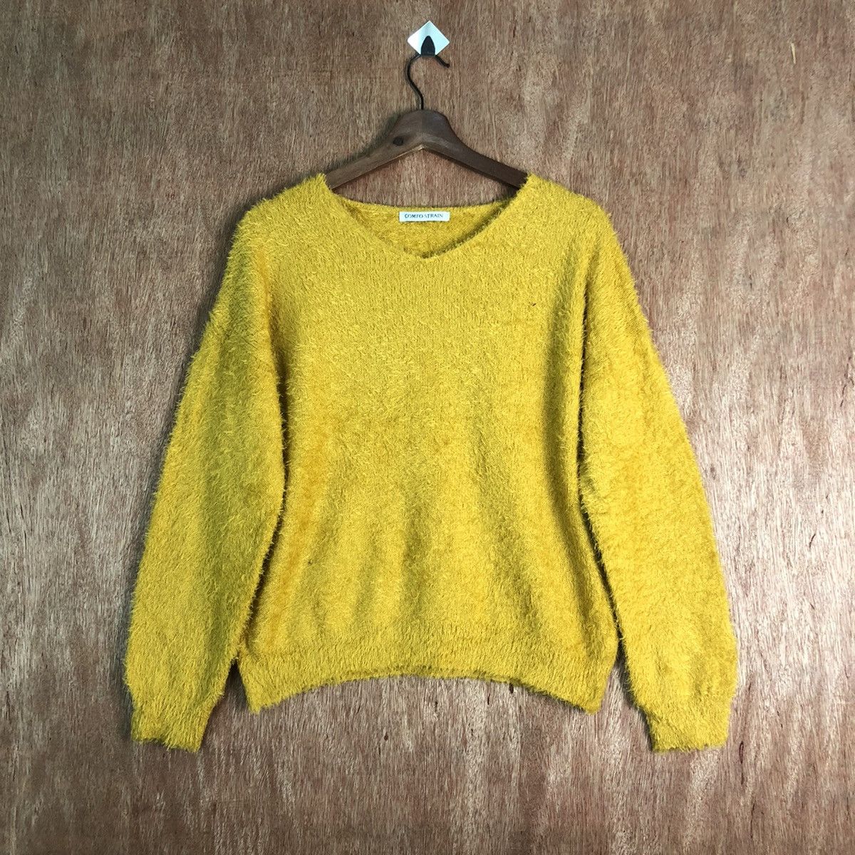 Homespun Knitwear × Japanese Brand Comfo Strain Mustard Mohair shag Shaggy Knitwear Size US M / EU 48-50 / 2 - 1 Thumbnail