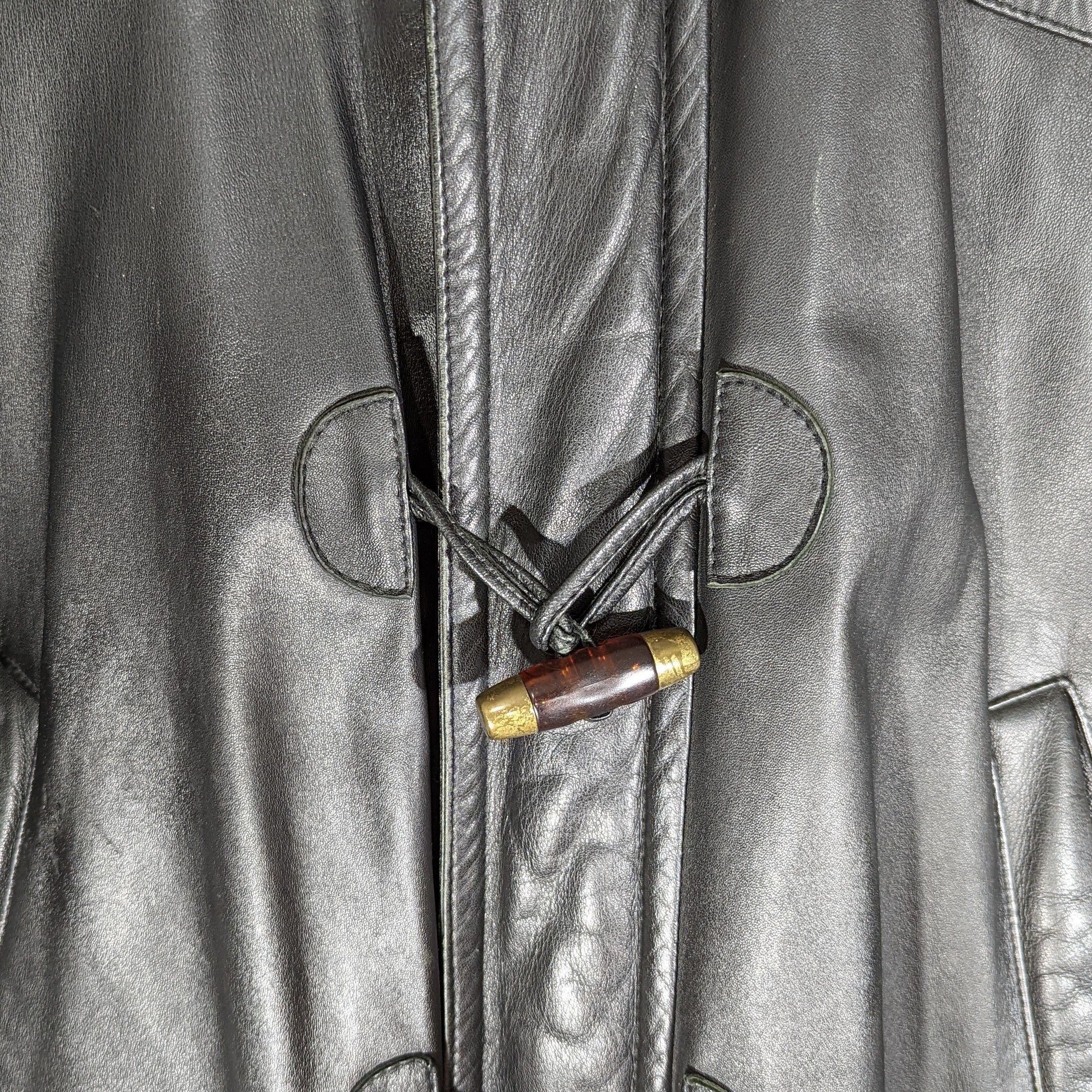 Burberry Vintage BURBERRY Duffle Coat Leather Jacket Nova Check Lined Size US M / EU 48-50 / 2 - 7 Thumbnail