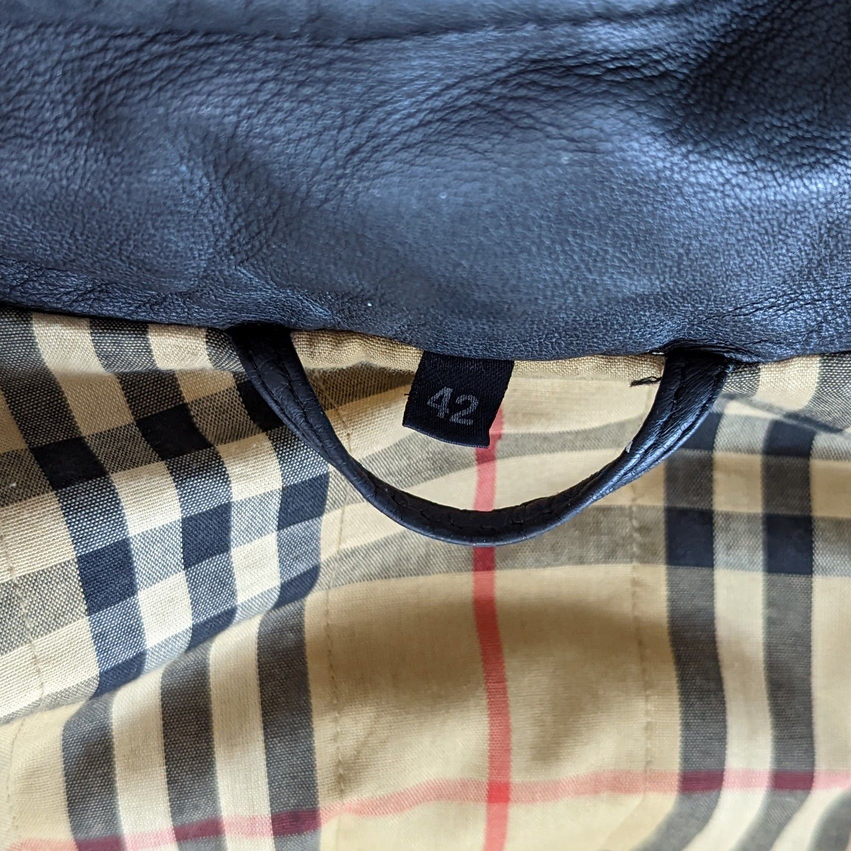Burberry Vintage BURBERRY Duffle Coat Leather Jacket Nova Check Lined Size US M / EU 48-50 / 2 - 18 Thumbnail