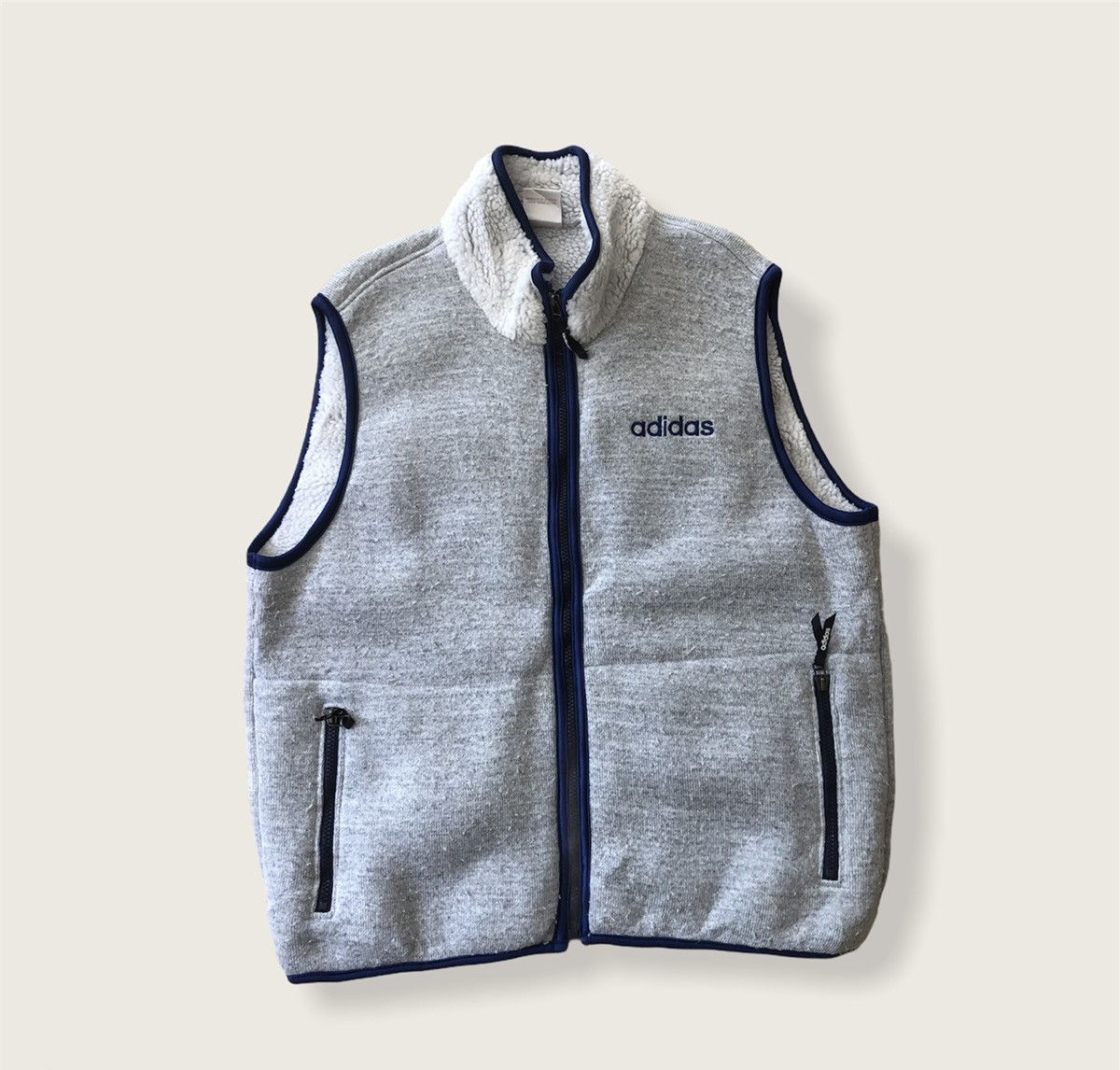 Vintage 🌝SUMMER OFFER❌Vintage Vest BIG ADIDAS TREFOIL Sherpa Size US M / EU 48-50 / 2 - 4 Thumbnail