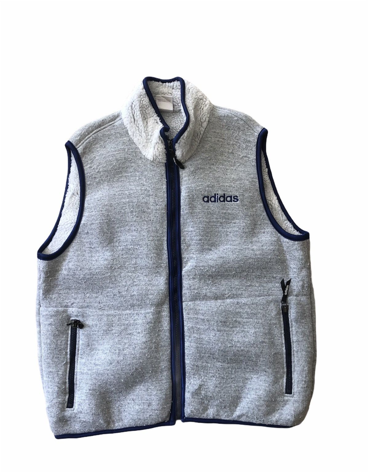 Vintage 🌝SUMMER OFFER❌Vintage Vest BIG ADIDAS TREFOIL Sherpa Size US M / EU 48-50 / 2 - 3 Thumbnail