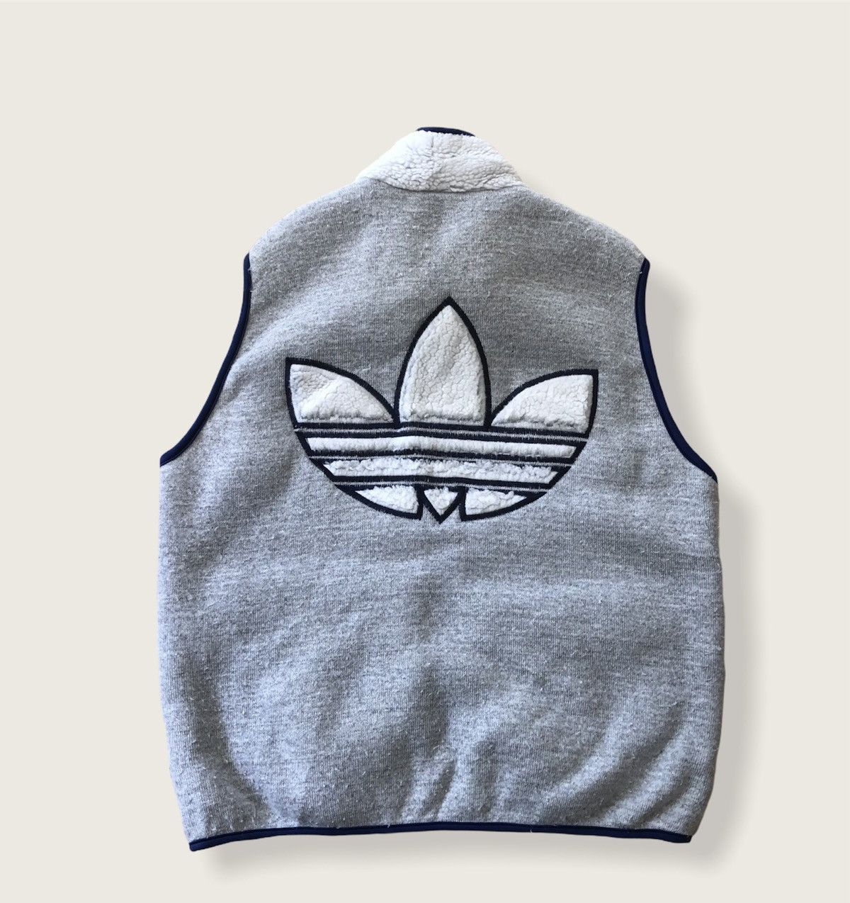 🌝SUMMER OFFER❌Vintage Vest BIG ADIDAS TREFOIL Sherpa