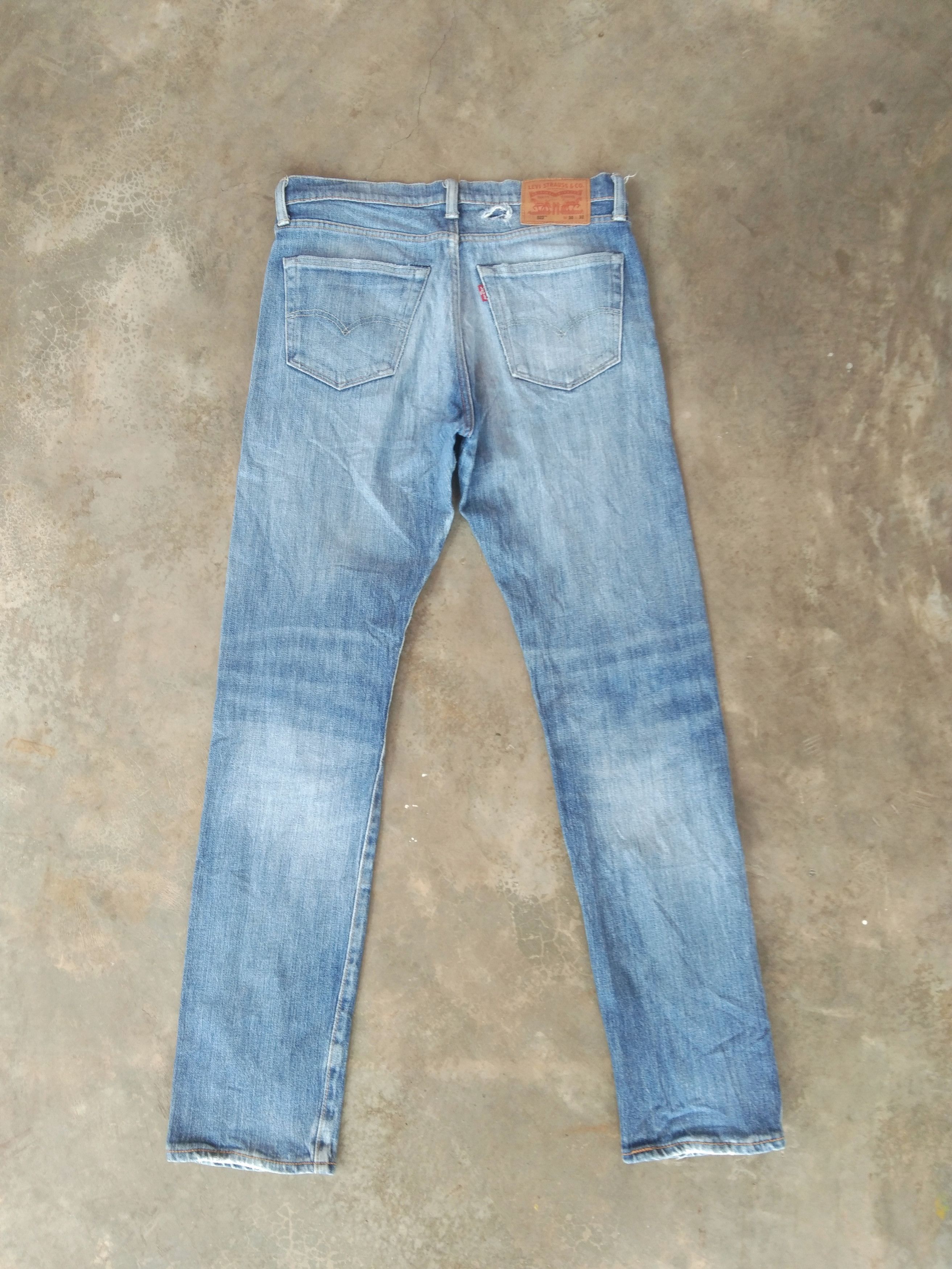 Vintage Levi's Jeans 522 Distressed Faded Blue Denim 30x32