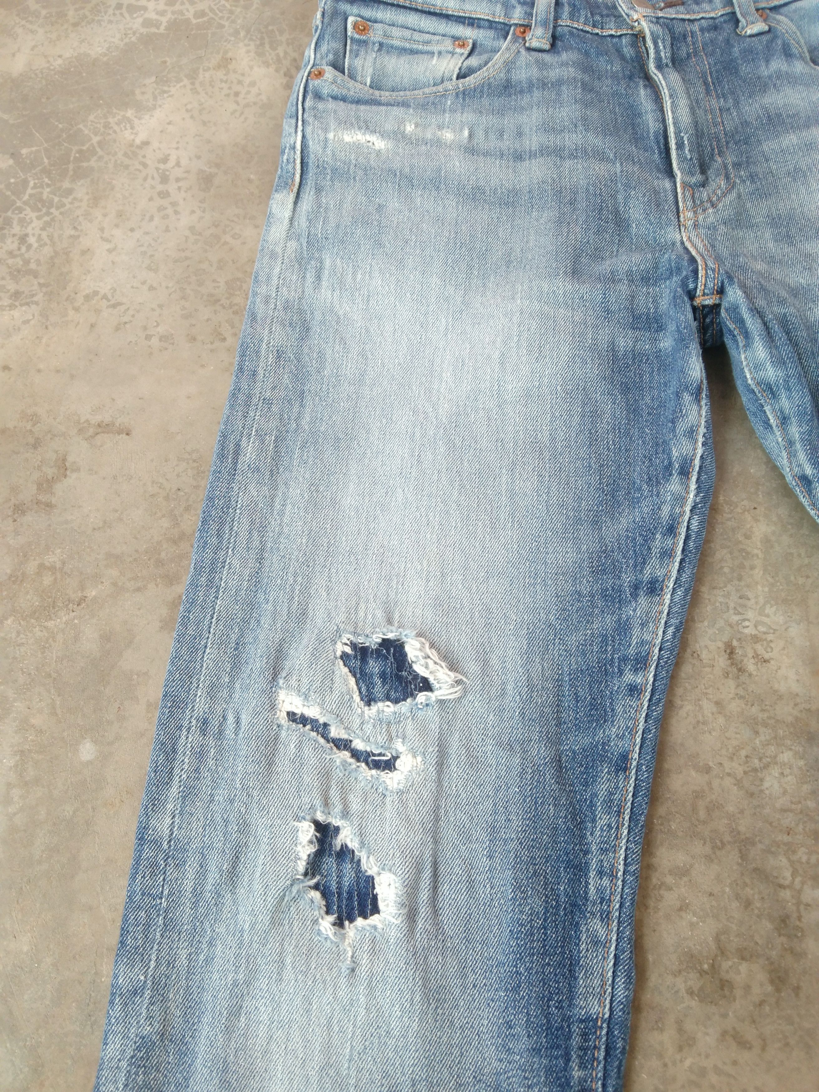 Vintage Levi's Jeans 522 Distressed Faded Blue Denim 30x32