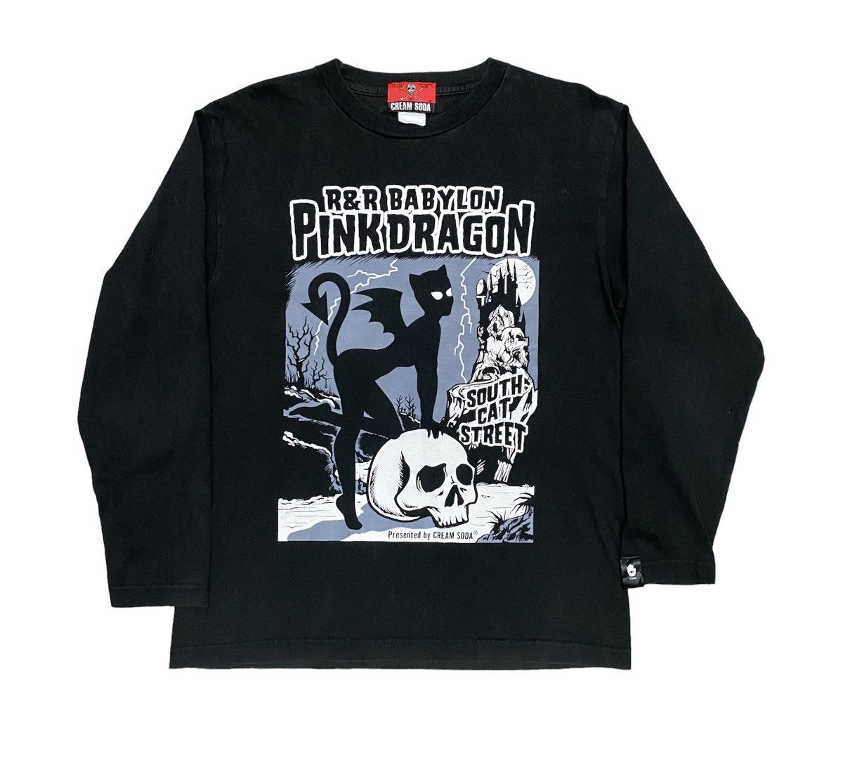 Japanese Brand × Vintage Japanese Brand Cream Soda Babylon Pink Dragon Longsleeve Tee Size US M / EU 48-50 / 2 - 1 Thumbnail
