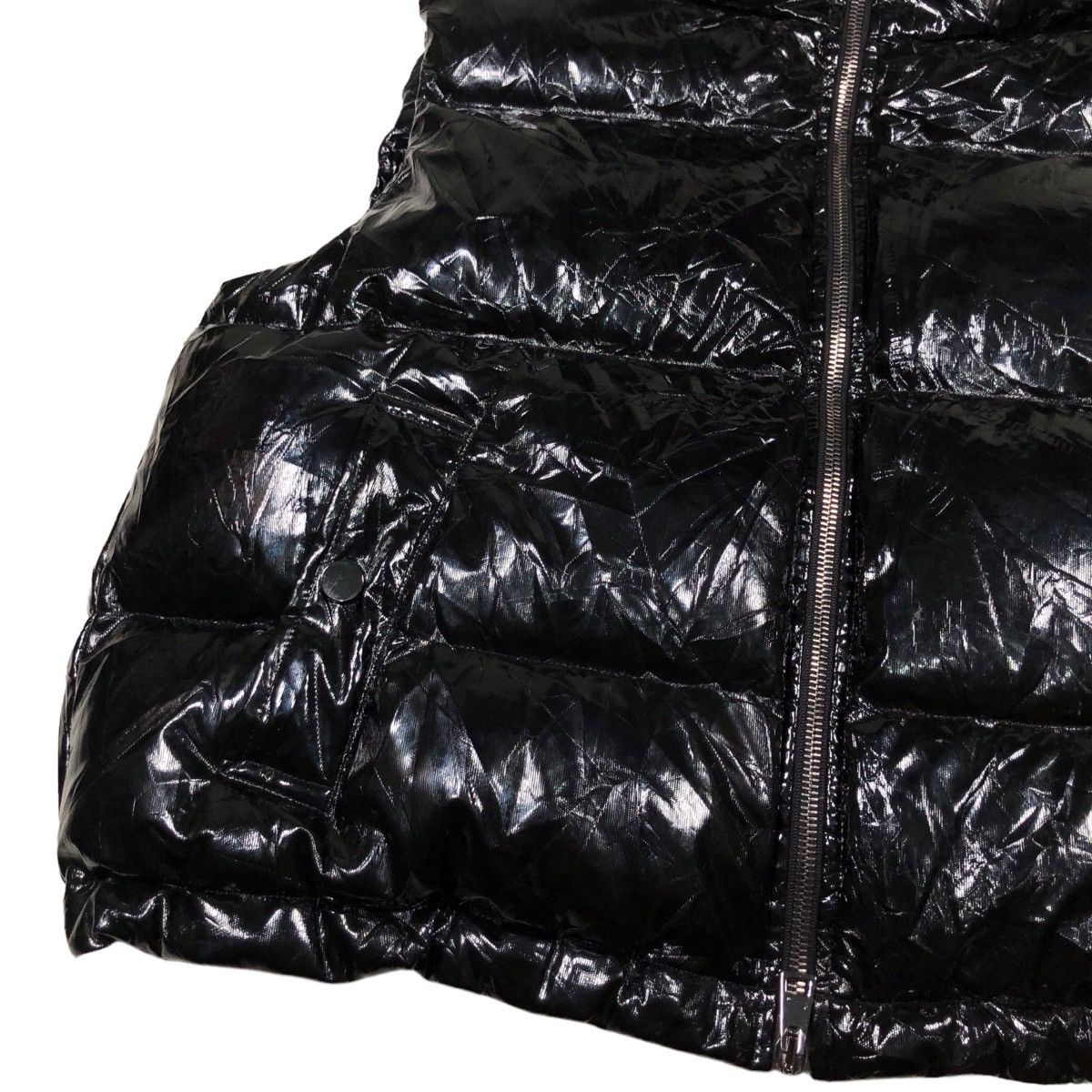 Theory Theory Shiny Hooded Shrunken Puffer Patent Vest Size S / US 4 / IT 40 - 3 Thumbnail