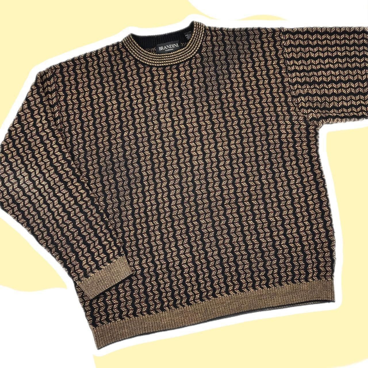 Brandini × Vintage Brandini vintage 90s textured knit grandpa sweater ...