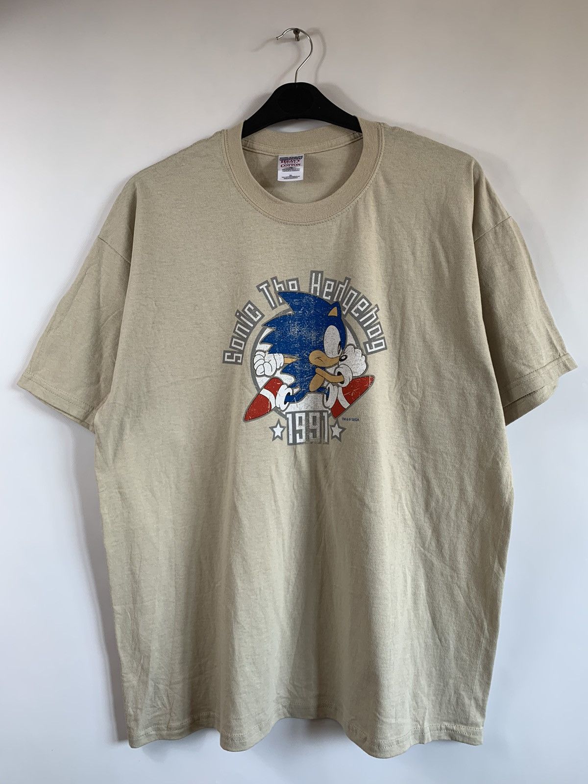 Vintage Sonic 1991 Nintendo Sega game tv tee t shirt