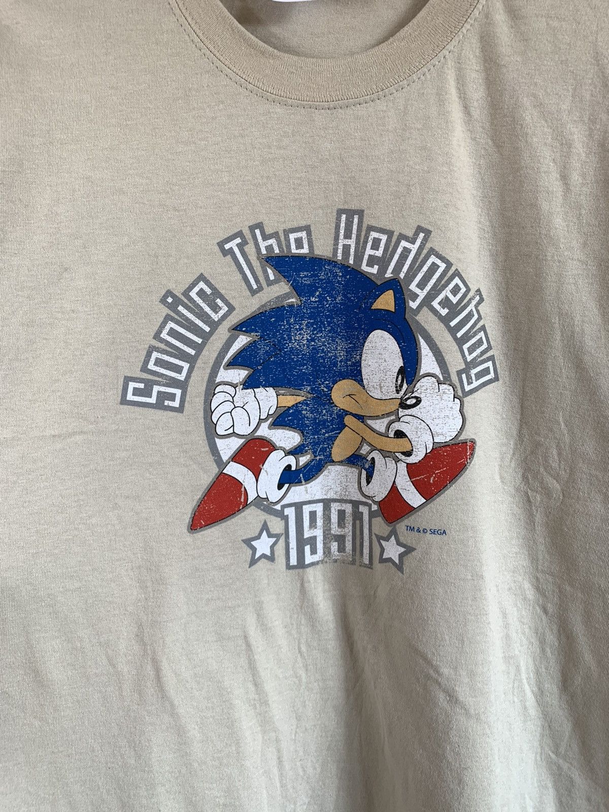 Nintendo Vintage Sonic 1991 Nintendo Sega game tv tee t shirt Size US XL / EU 56 / 4 - 3 Thumbnail