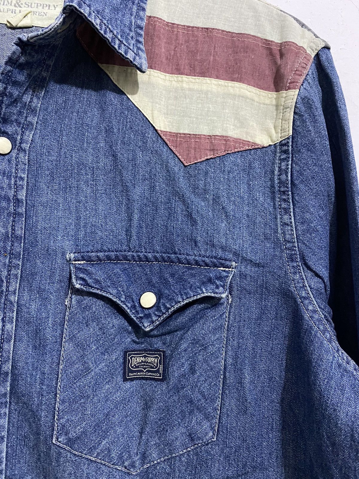 Denim & Supply Ralph Lauren Denim & Supply Denim American Flag Up Shirt Size US M / EU 48-50 / 2 - 2 Thumbnail