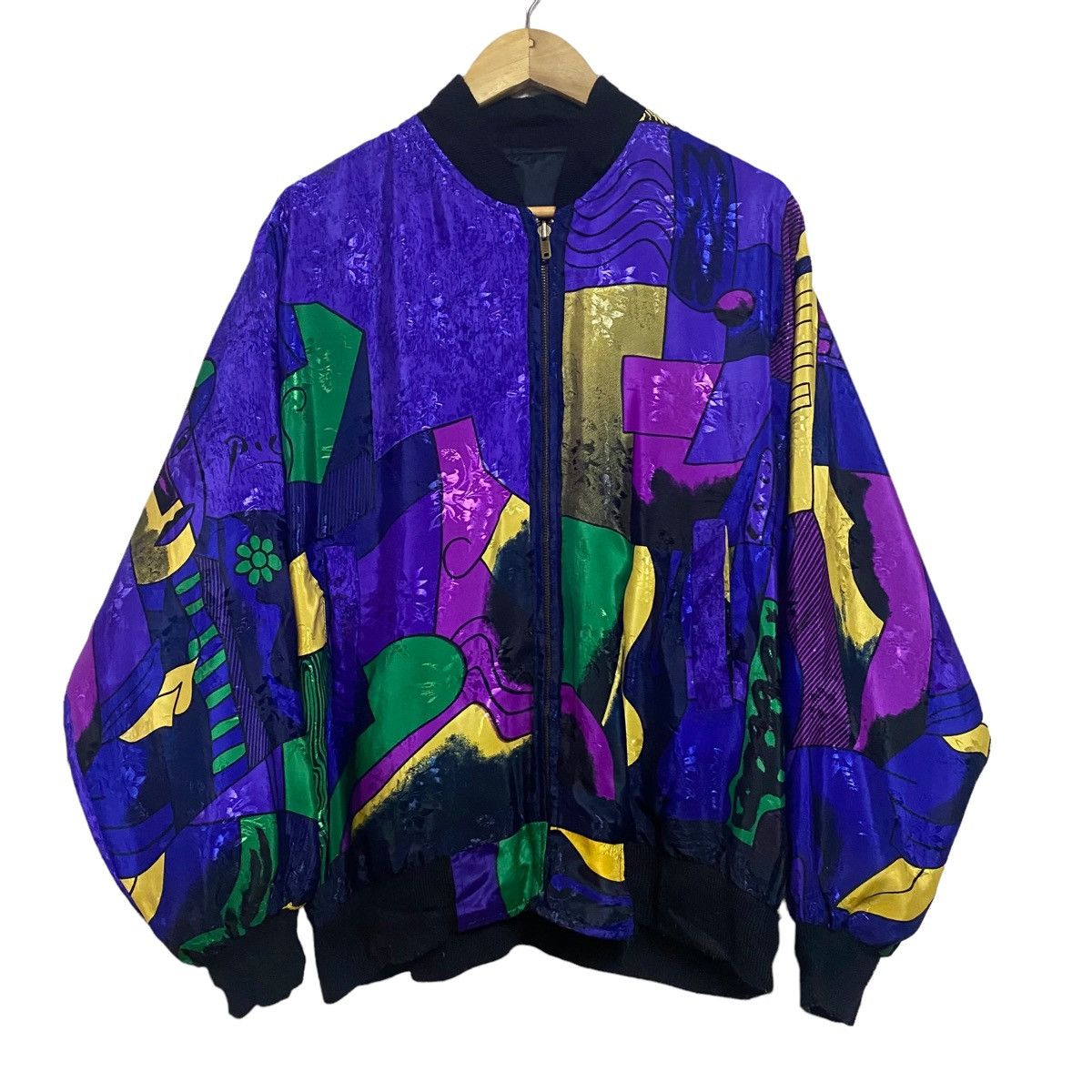 Paloma Picasso Vintage Picasso Silky Bomber Jacket Reversible Size US XL / EU 56 / 4 - 1 Thumbnail