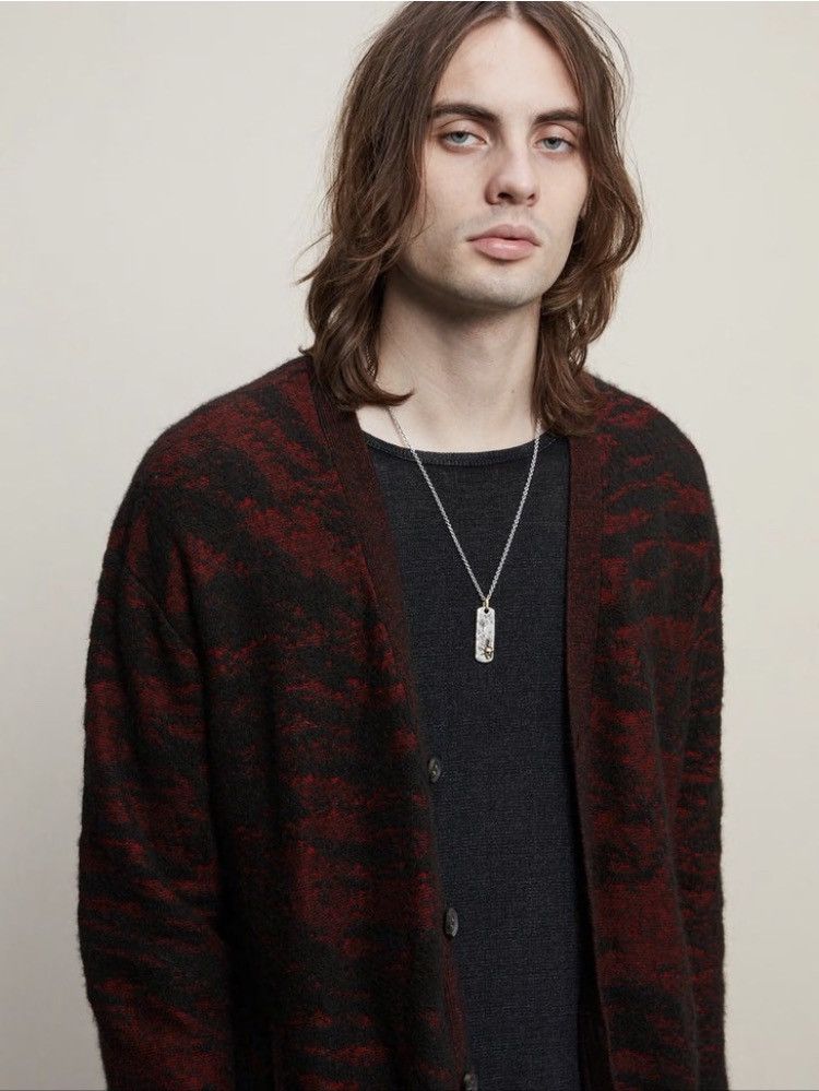 John Varvatos Distressed zebra jacquard cardigan. Large Size US L / EU 52-54 / 3 - 2 Thumbnail