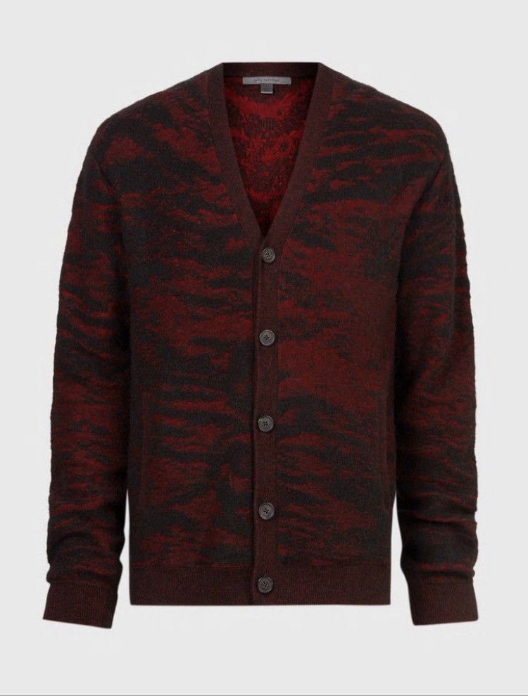John Varvatos Distressed zebra jacquard cardigan. Large Size US L / EU 52-54 / 3 - 3 Thumbnail