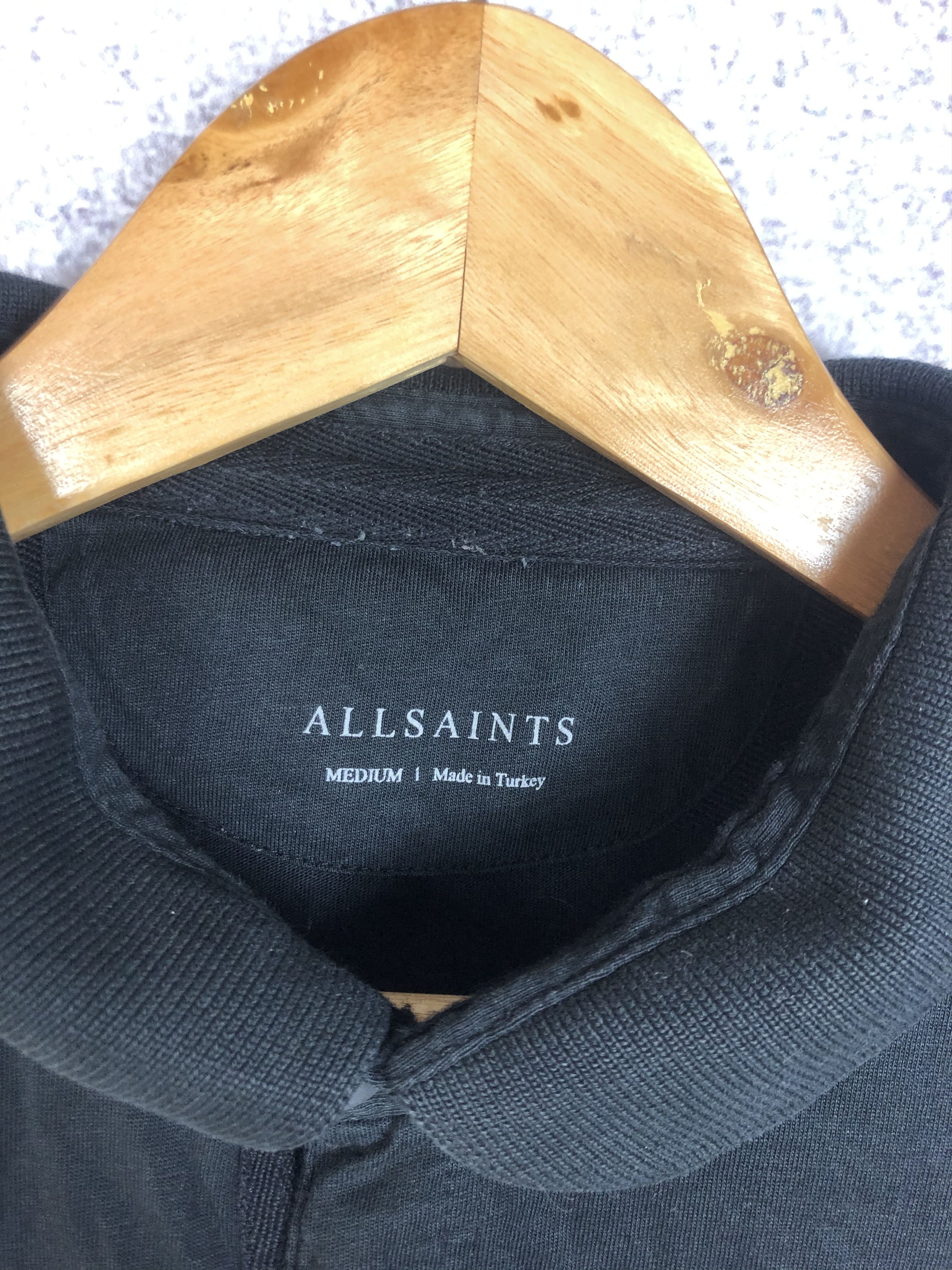 Allsaints Allsaints Black Long Sleeve Polo shirt Size US M / EU 48-50 / 2 - 6 Thumbnail