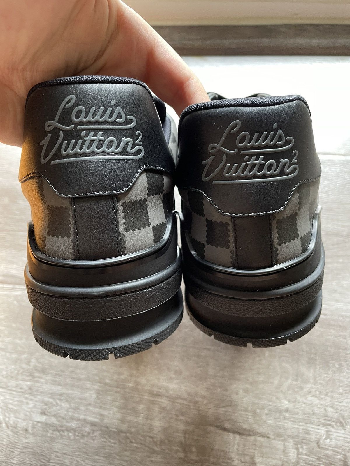 Louis Vuitton × Nigo Louis Vuitton Nigo Black & Grey Damier Trainer Sneaker Size US 11.5 / EU 44-45 - 11 Thumbnail