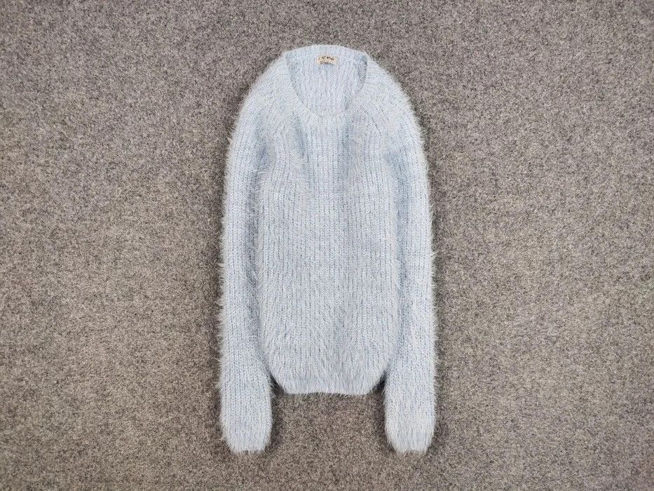 Japanese Brand Vintage Japanese Blue Mohair Style Fuzzy Crewneck Sweater Size US XS / EU 42 / 0 - 1 Thumbnail