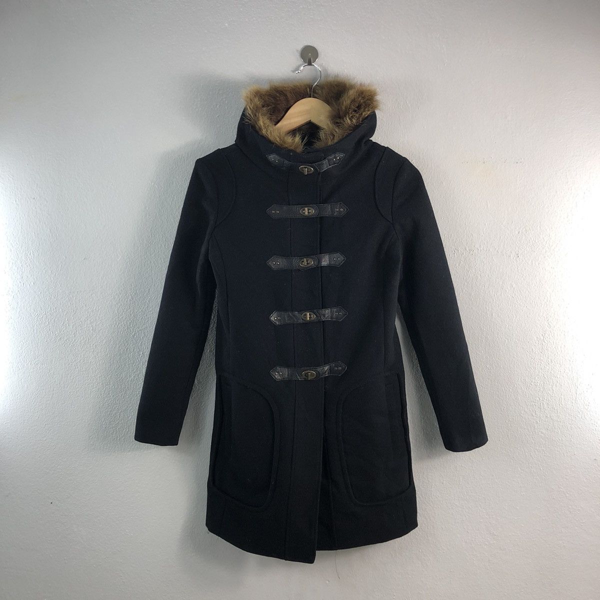 Muller Japan Wool Mink Fur Trench Duffle Long Style Jacket