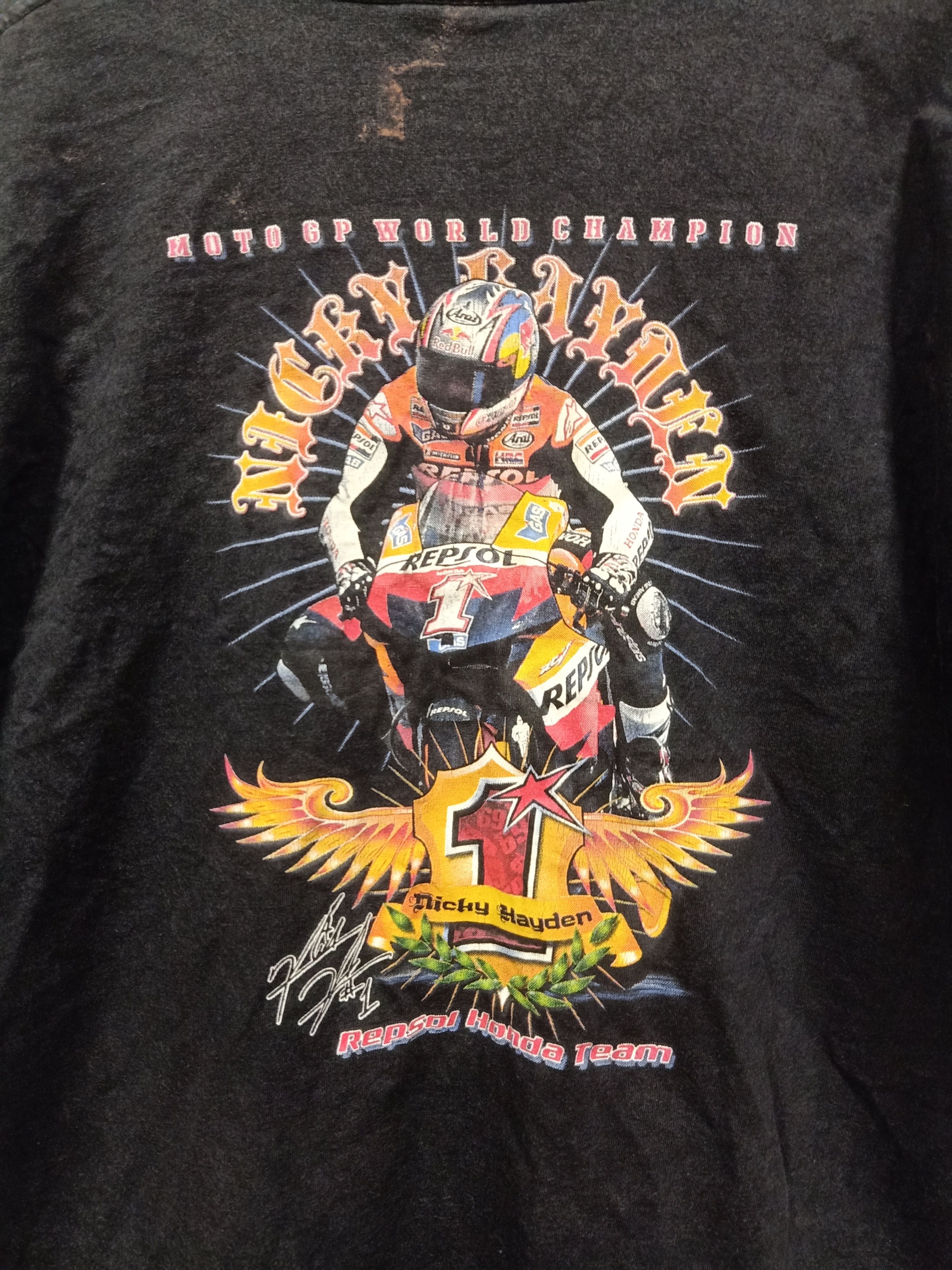 Honda Vintage t shirt bootleg Motogp Repsol Honda Nicky Hayden Size US XL / EU 56 / 4 - 3 Thumbnail