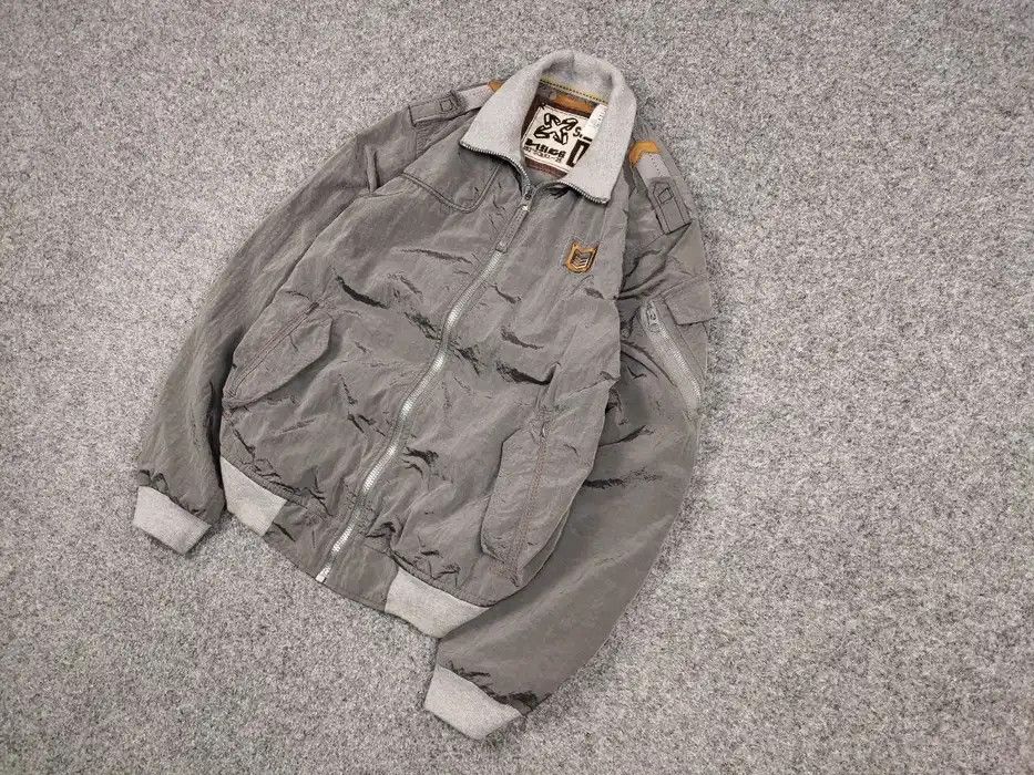 Energie Vintage 90's Sixty Energie Nylon Gray Light Bomber Jacket Size US L / EU 52-54 / 3 - 2 Thumbnail