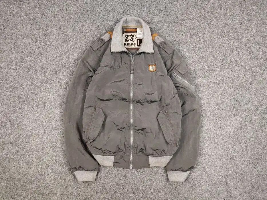 Energie Vintage 90's Sixty Energie Nylon Gray Light Bomber Jacket Size US L / EU 52-54 / 3 - 1 Thumbnail