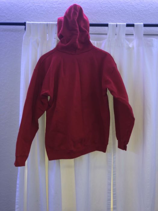 Red and discount blue thrasher hoodie