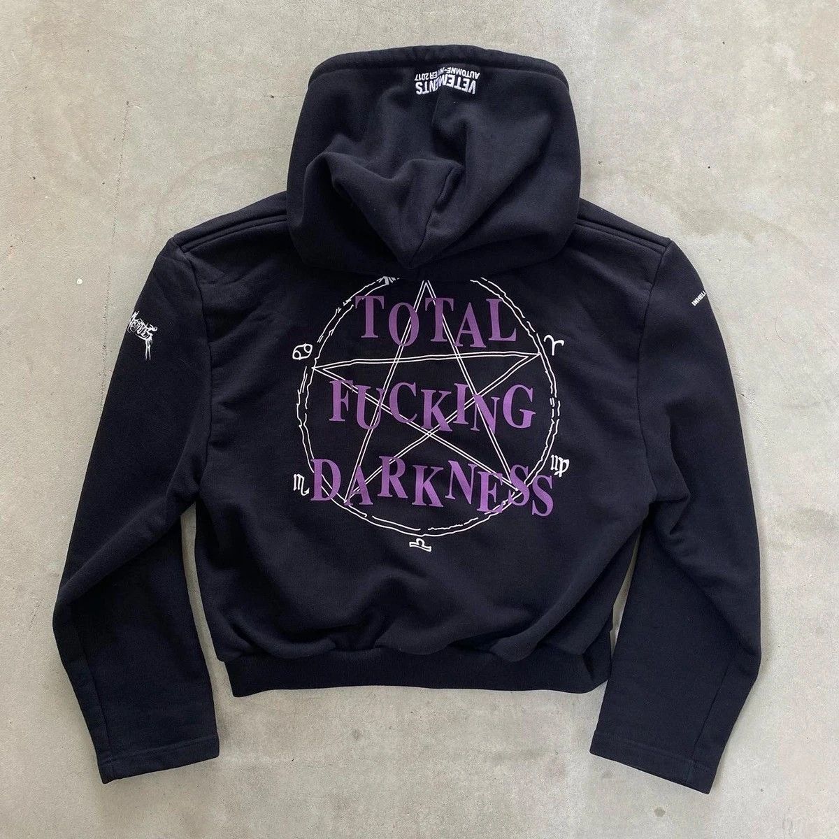 Vetements Vetements Total Fucking Darkness Cropped Hoodie Grailed