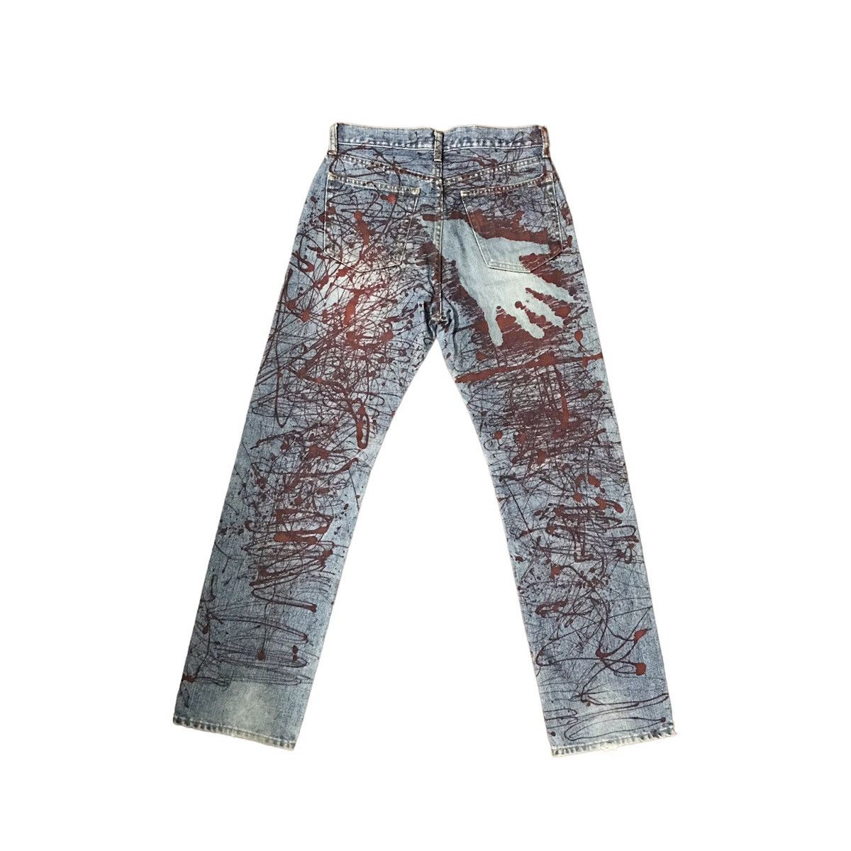 Japanese Brand × Uniqlo 🔥RARE🔥 DENIM JEAN SELVEDGE PAINT SPLATTER PANTS BY UNIQLO Size US 30 / EU 46 - 2 Thumbnail