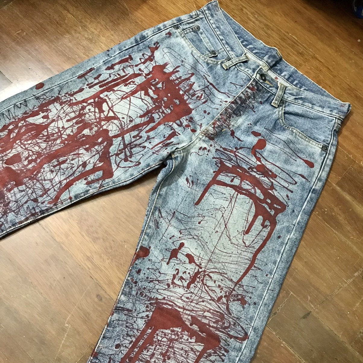 Japanese Brand × Uniqlo 🔥RARE🔥 DENIM JEAN SELVEDGE PAINT SPLATTER PANTS BY UNIQLO Size US 30 / EU 46 - 3 Thumbnail
