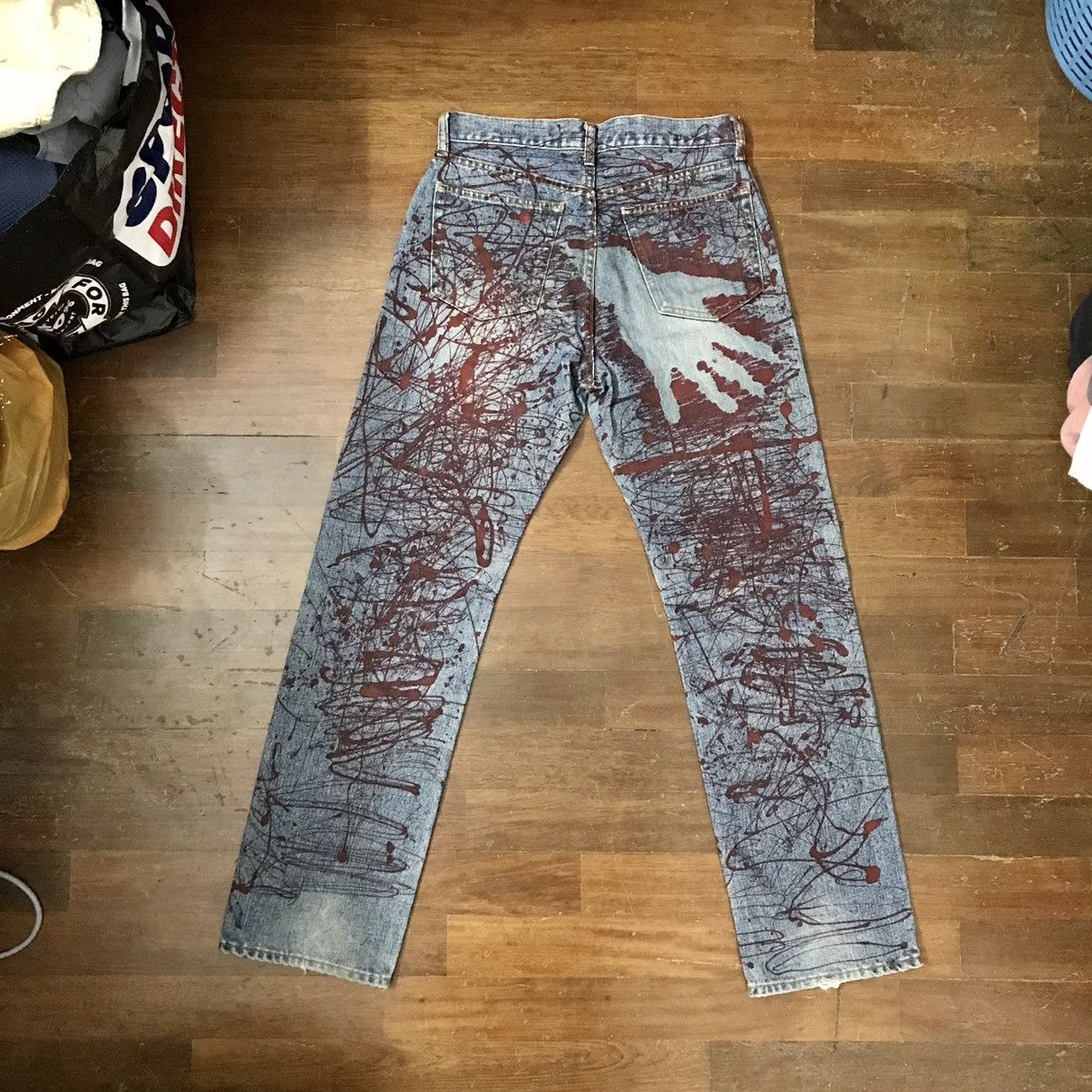 Japanese Brand × Uniqlo 🔥RARE🔥 DENIM JEAN SELVEDGE PAINT SPLATTER PANTS BY UNIQLO Size US 30 / EU 46 - 6 Thumbnail