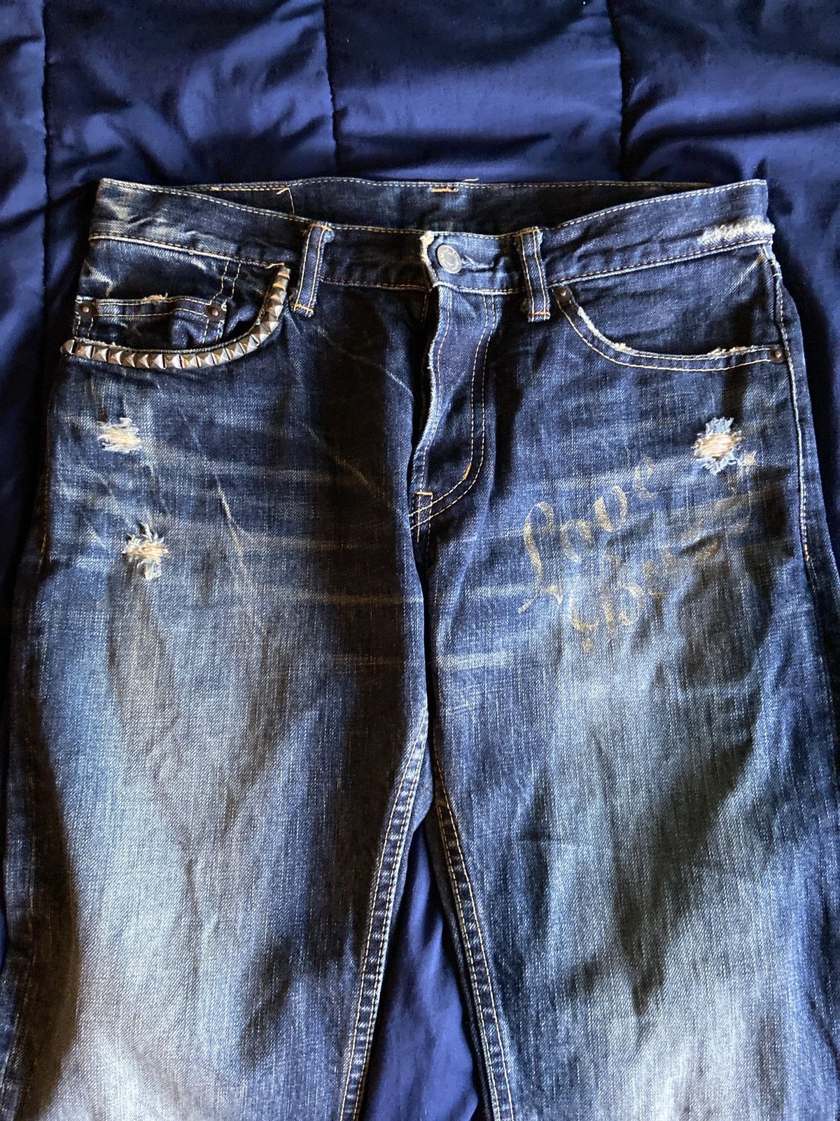 Hysteric Glamour Hysteric Glamour “Love Buzz” studded Jeans Size US 29 - 2 Thumbnail