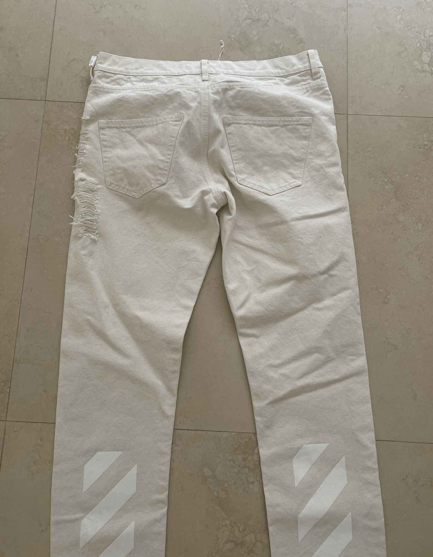 Off-White Off-White Striped Bull Denim Jean Size US 33 - 7 Thumbnail