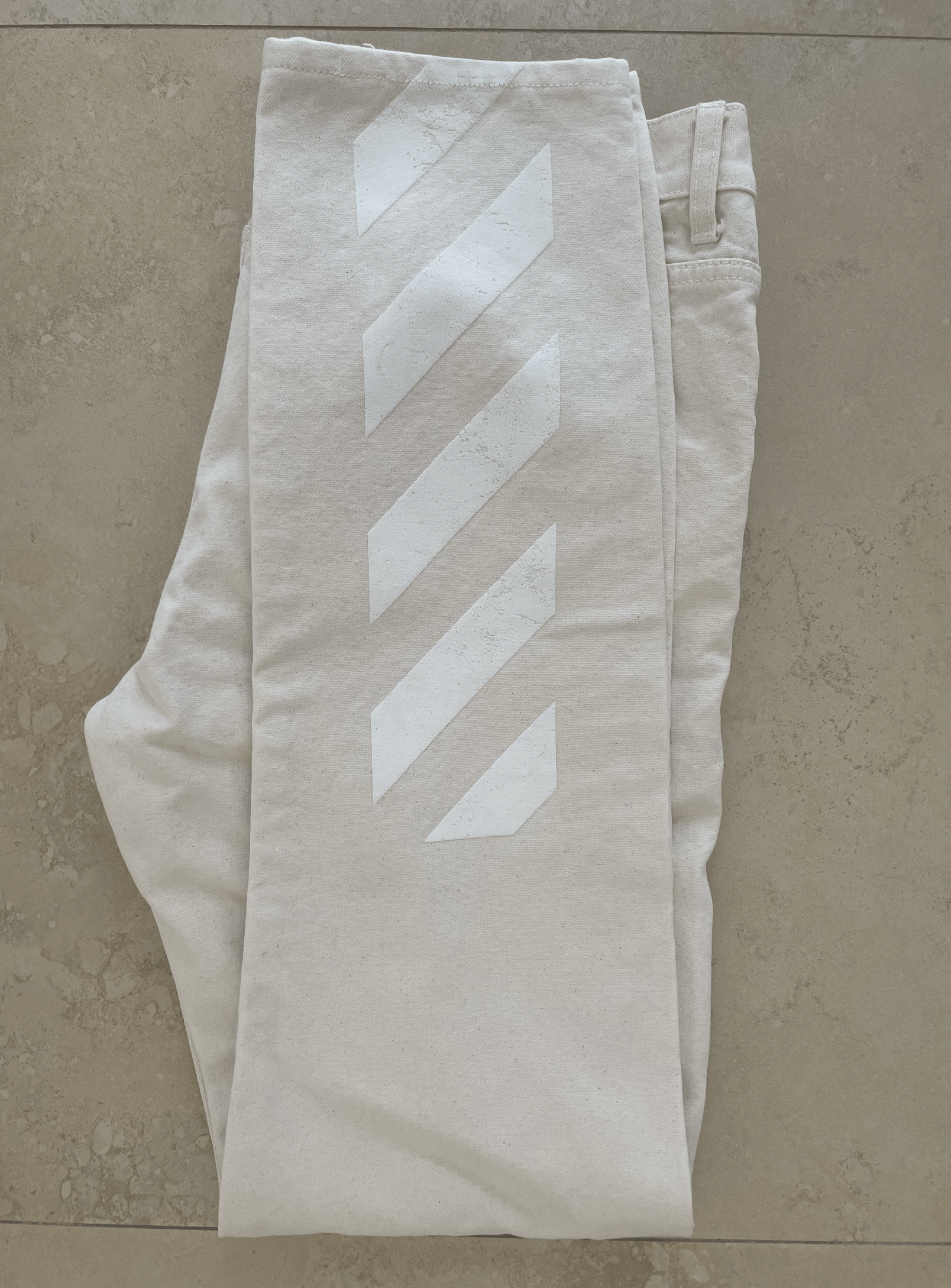 Off-White Off-White Striped Bull Denim Jean Size US 33 - 3 Thumbnail