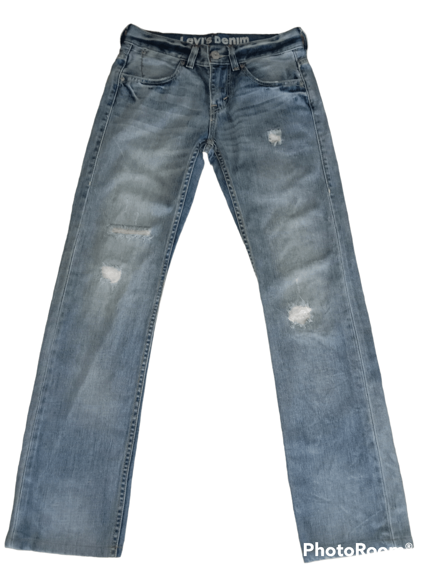 Levis 522 Slim Straight Distress Denim Jeans