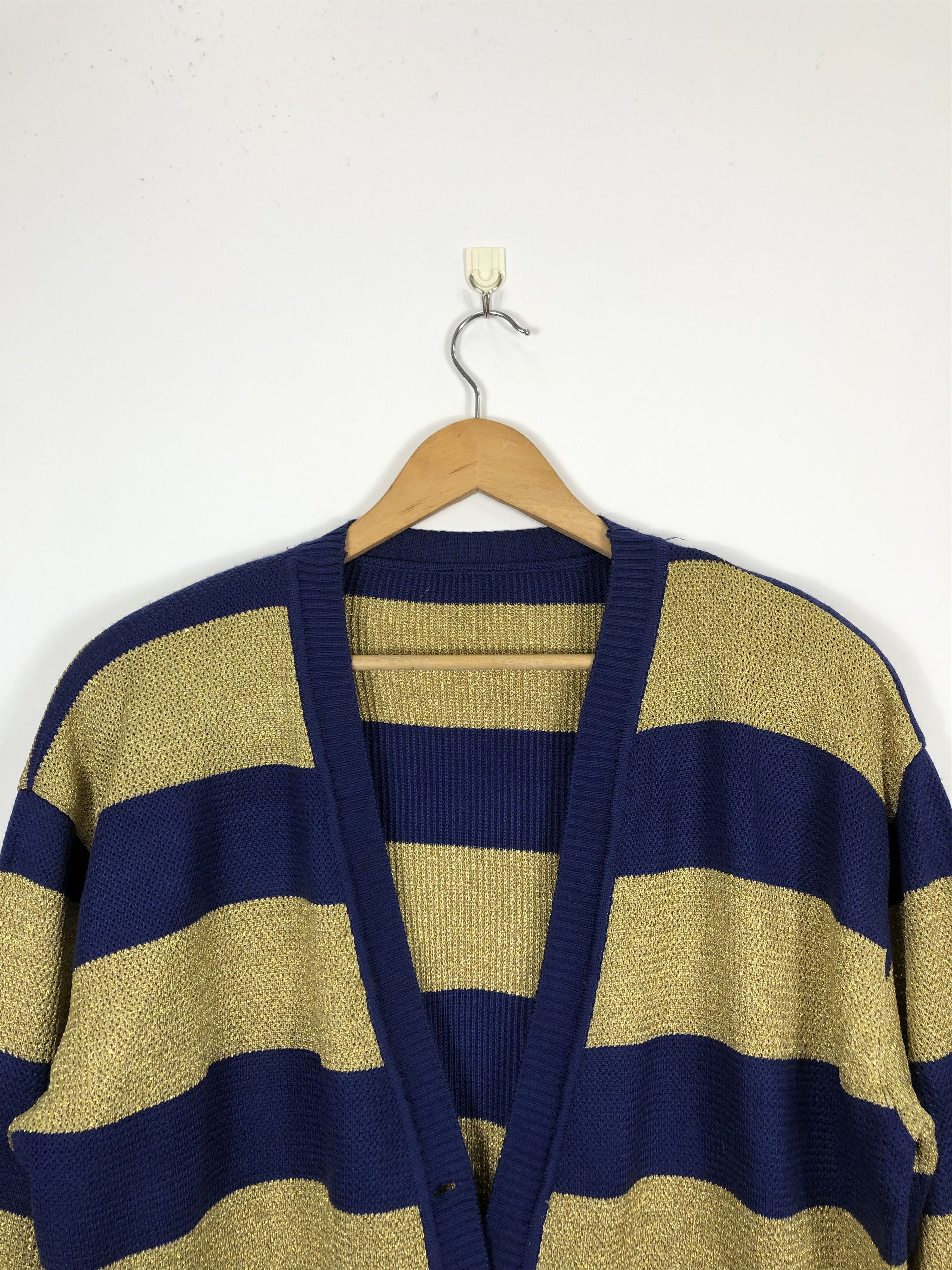 Japanese Brand Japanese Brand Knitwear Cardigan Button Striped J0447 Size US L / EU 52-54 / 3 - 2 Thumbnail