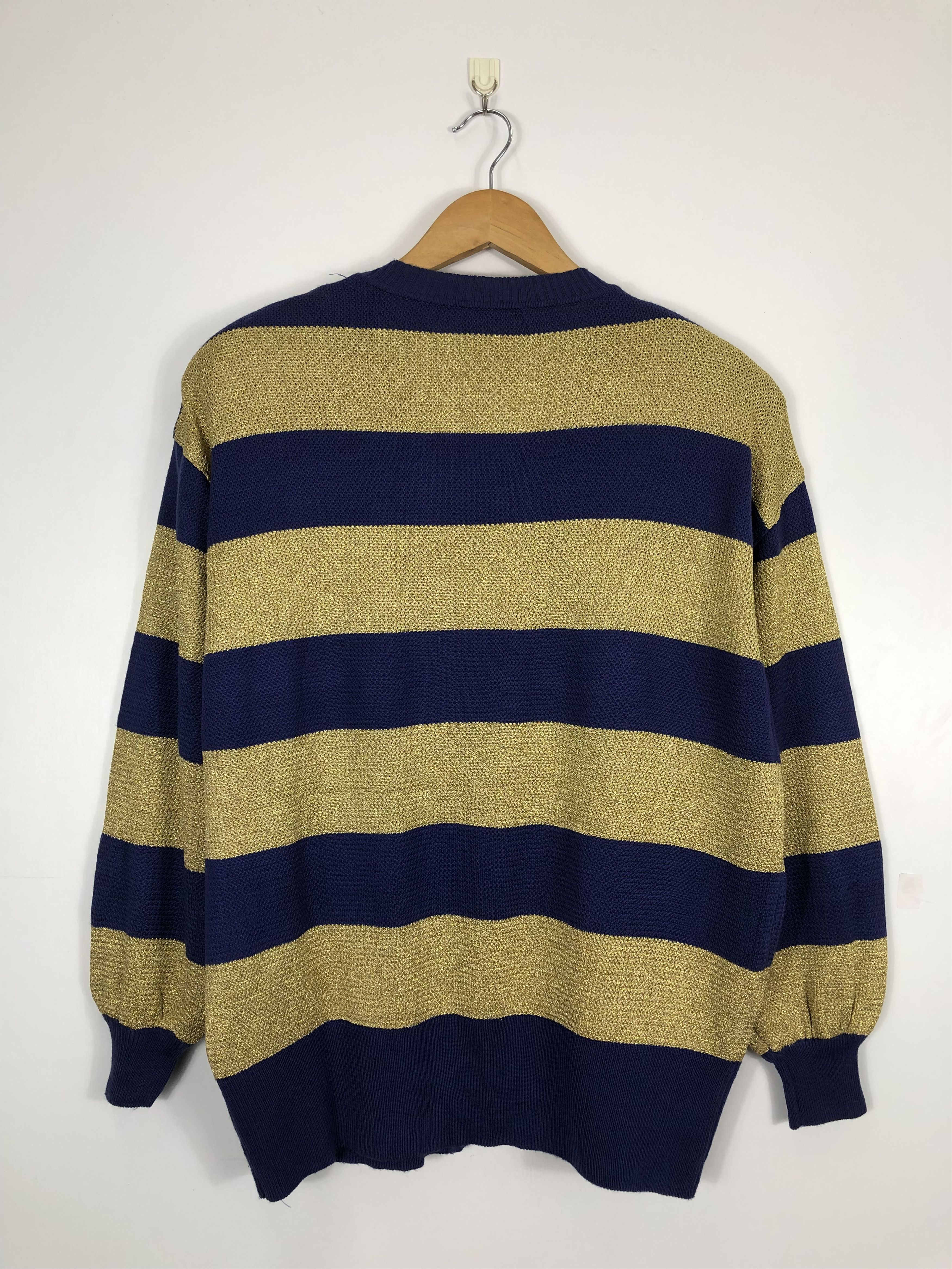 Japanese Brand Japanese Brand Knitwear Cardigan Button Striped J0447 Size US L / EU 52-54 / 3 - 3 Thumbnail