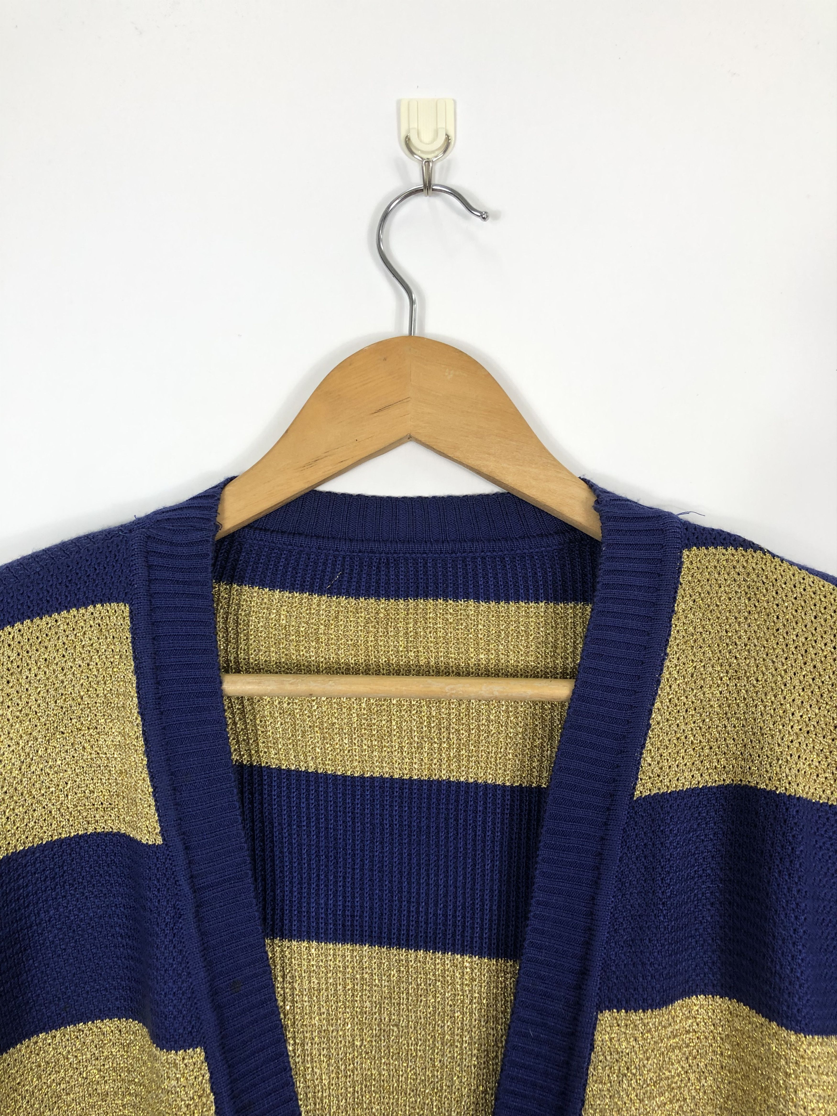 Japanese Brand Japanese Brand Knitwear Cardigan Button Striped J0447 Size US L / EU 52-54 / 3 - 8 Thumbnail
