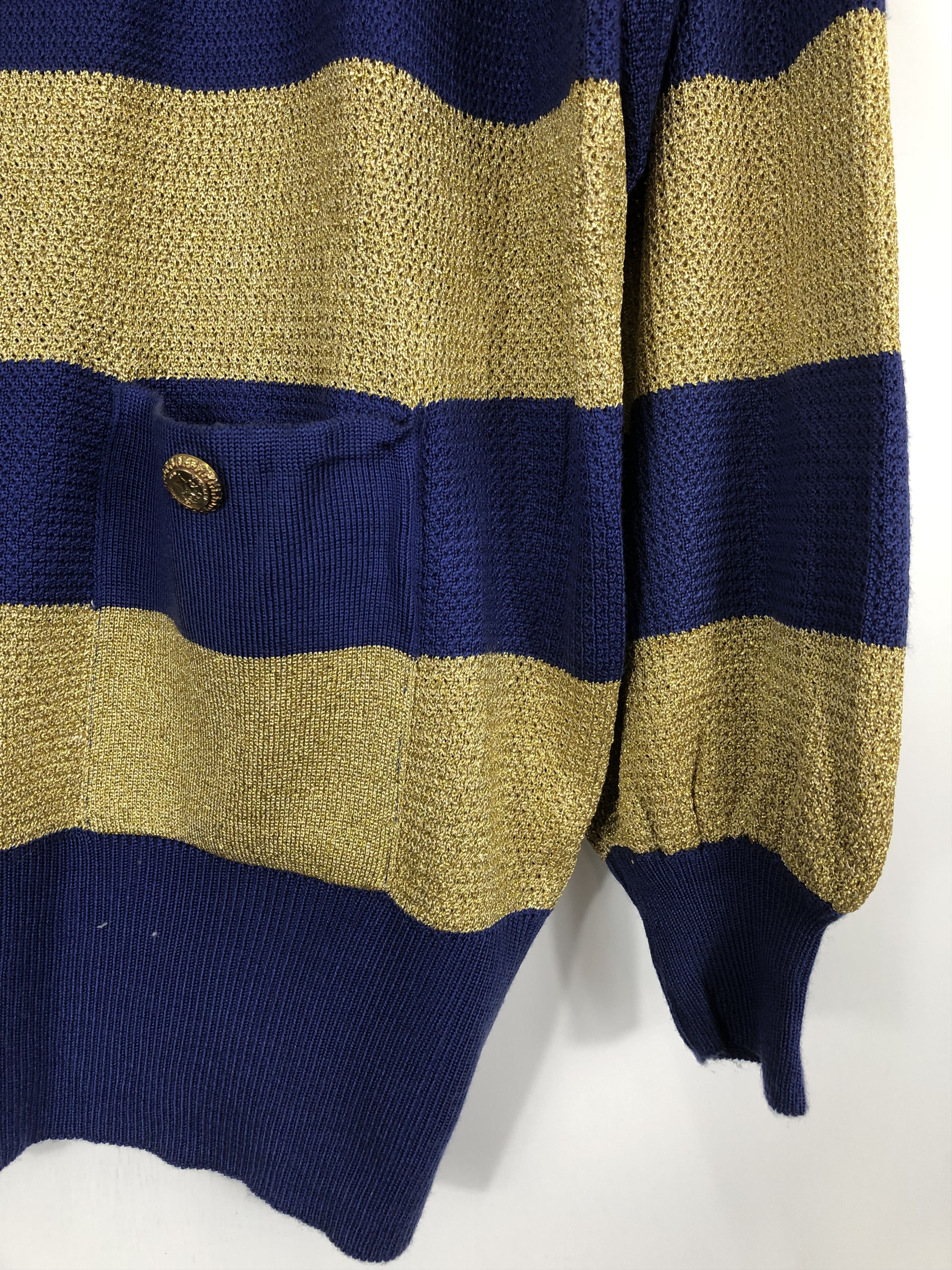 Japanese Brand Japanese Brand Knitwear Cardigan Button Striped J0447 Size US L / EU 52-54 / 3 - 5 Thumbnail