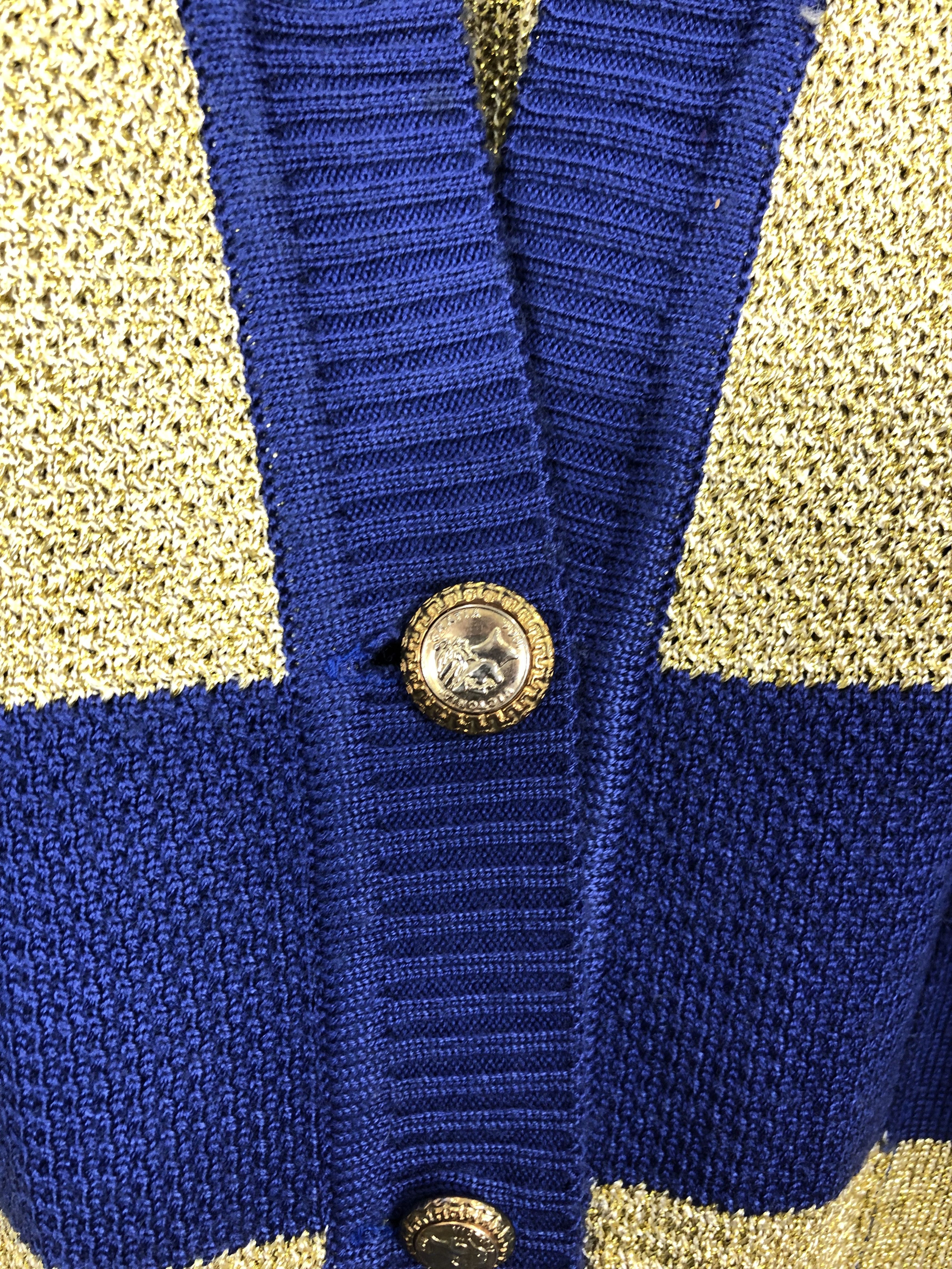 Japanese Brand Japanese Brand Knitwear Cardigan Button Striped J0447 Size US L / EU 52-54 / 3 - 7 Thumbnail