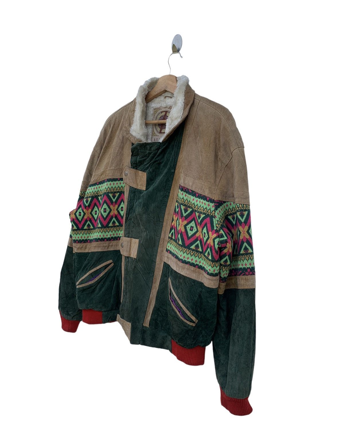 Japanese Brand Vintage Cavaricci Navajo Aztec Bomber Jacket Size US L / EU 52-54 / 3 - 3 Thumbnail