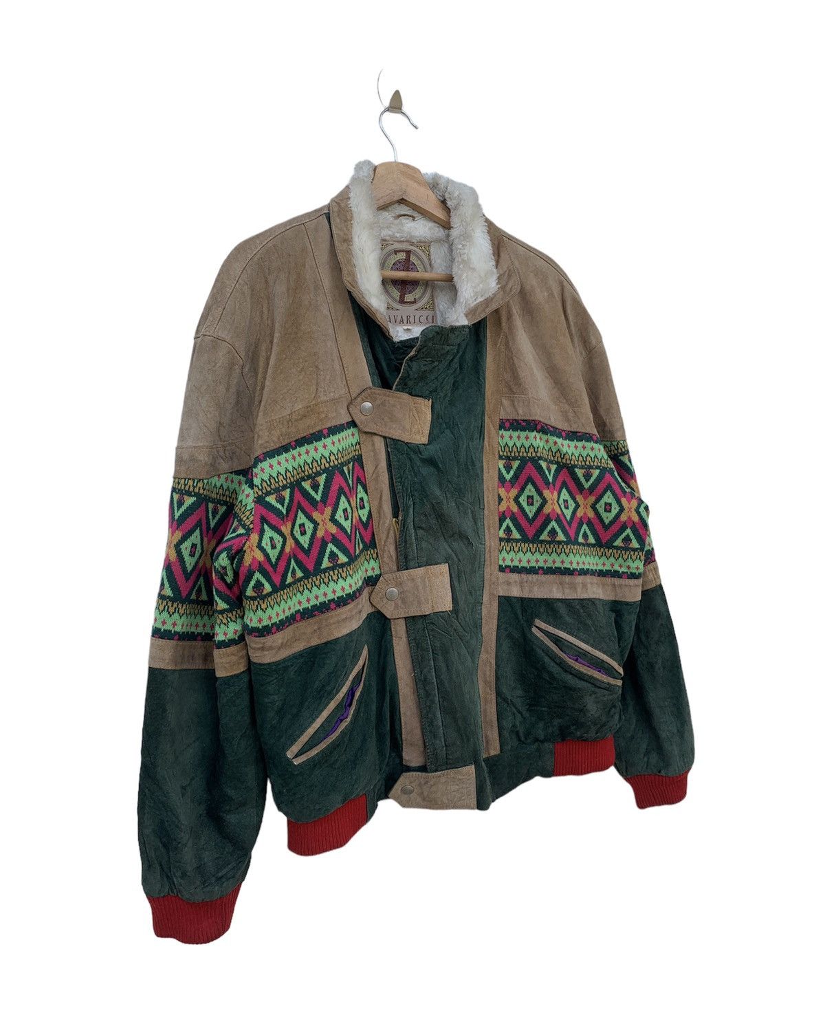 Japanese Brand Vintage Cavaricci Navajo Aztec Bomber Jacket Size US L / EU 52-54 / 3 - 4 Thumbnail