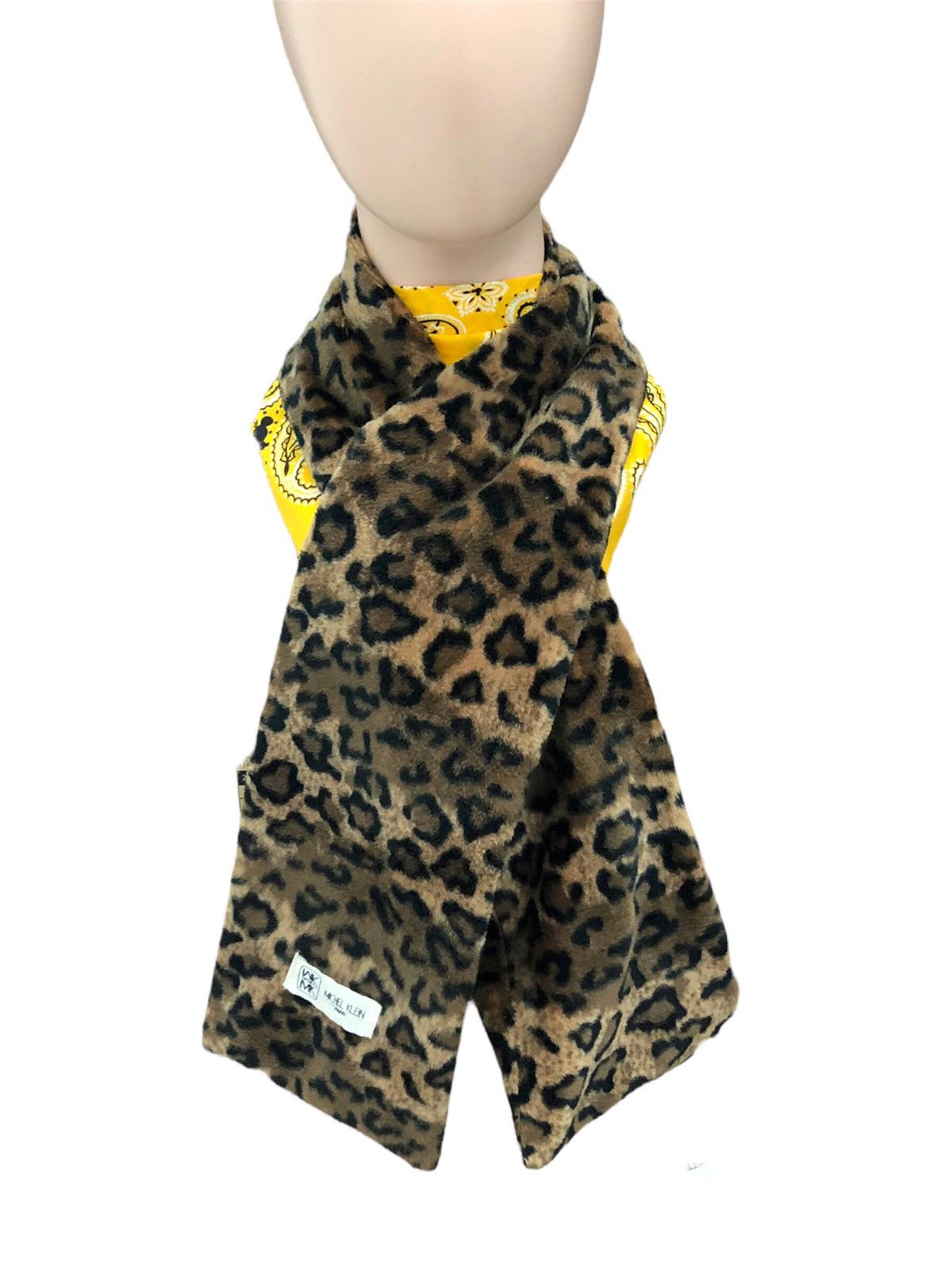 Michel Klein 00's Micheal Klien leopard overprinted scarf / muffler Size ONE SIZE - 2 Thumbnail