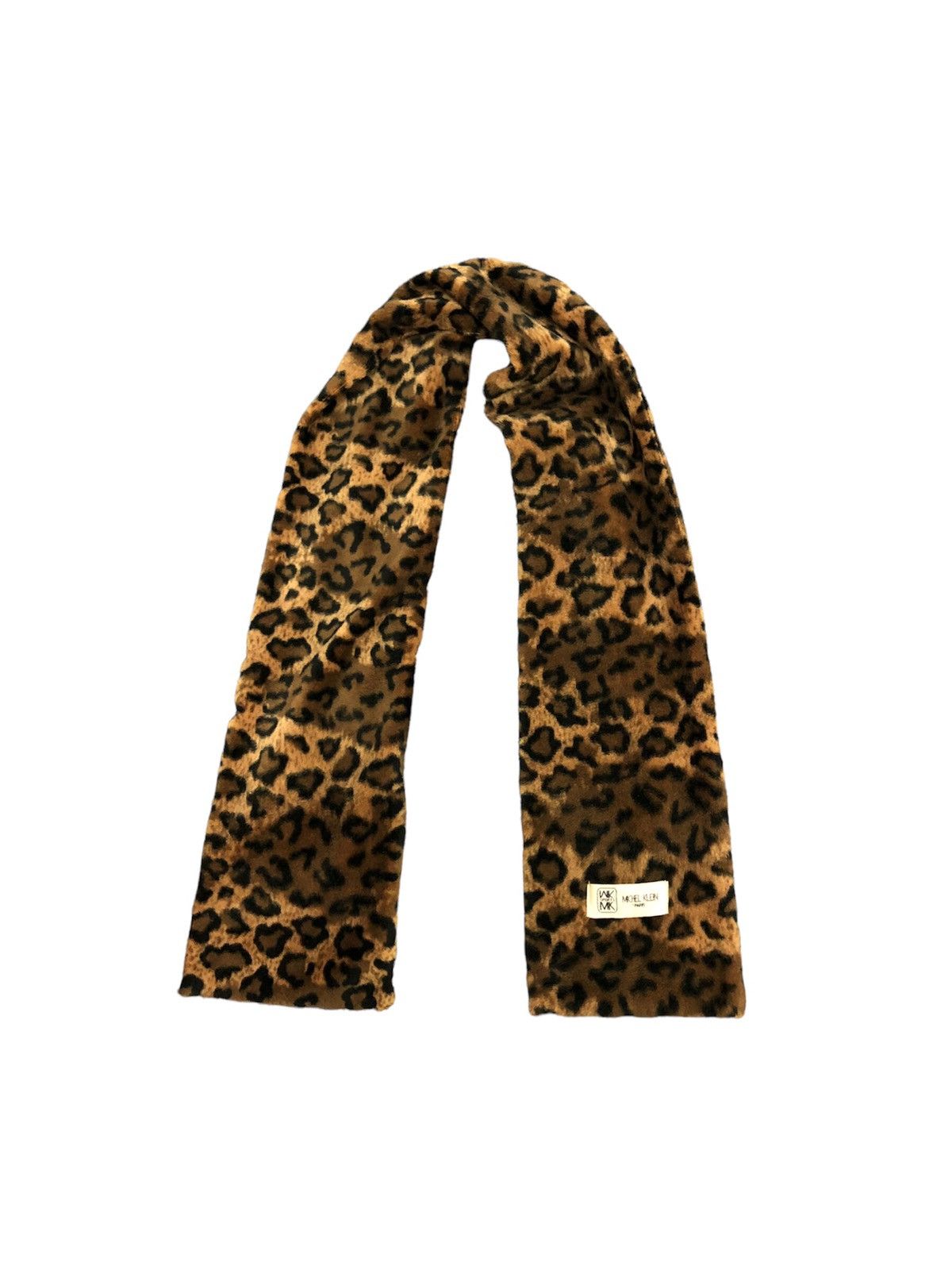 Michel Klein 00's Micheal Klien leopard overprinted scarf / muffler Size ONE SIZE - 3 Thumbnail