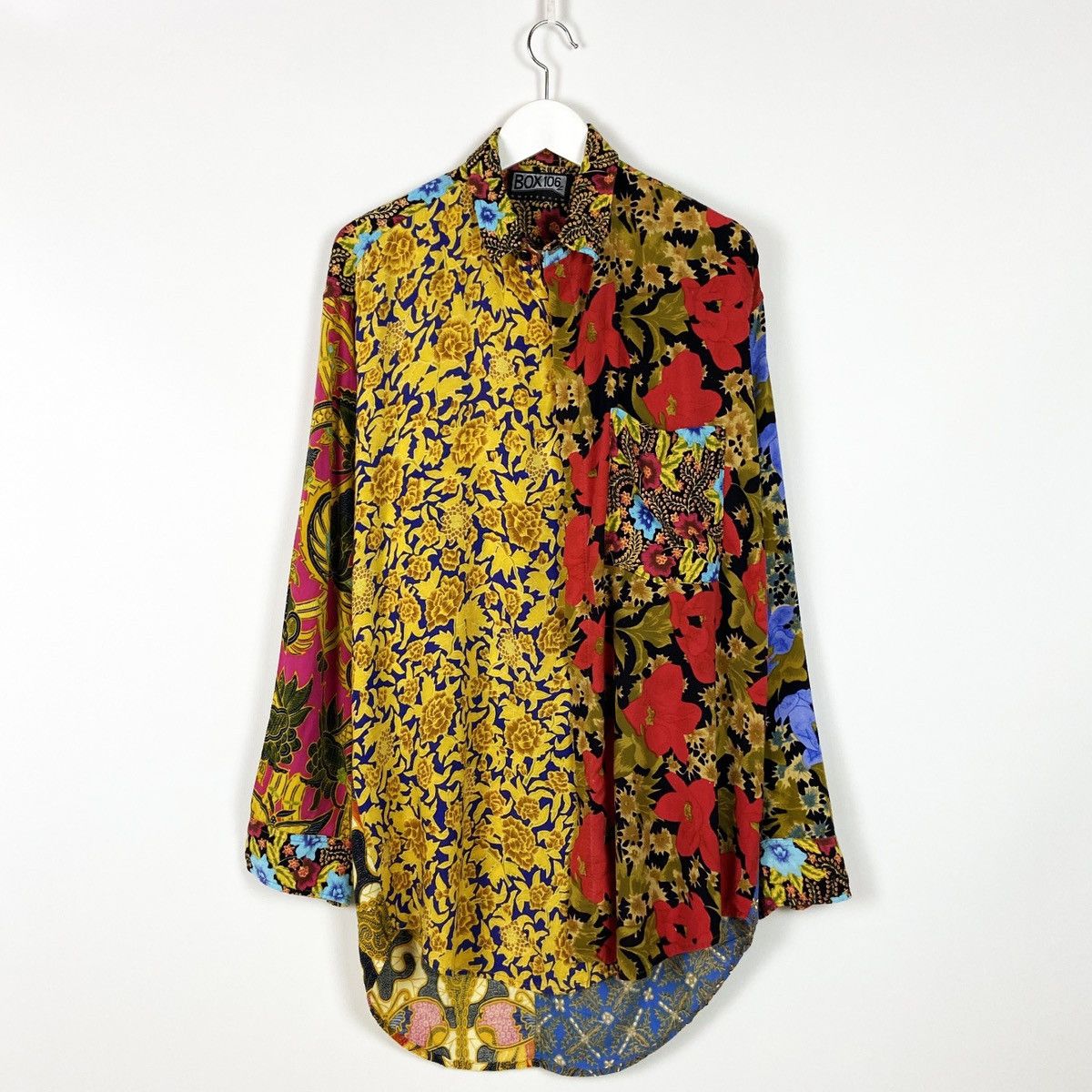 Vintage Vintage 90s Box106 Amsterdam Patchwork Designer Shirt rare Size US XL / EU 56 / 4 - 1 Thumbnail