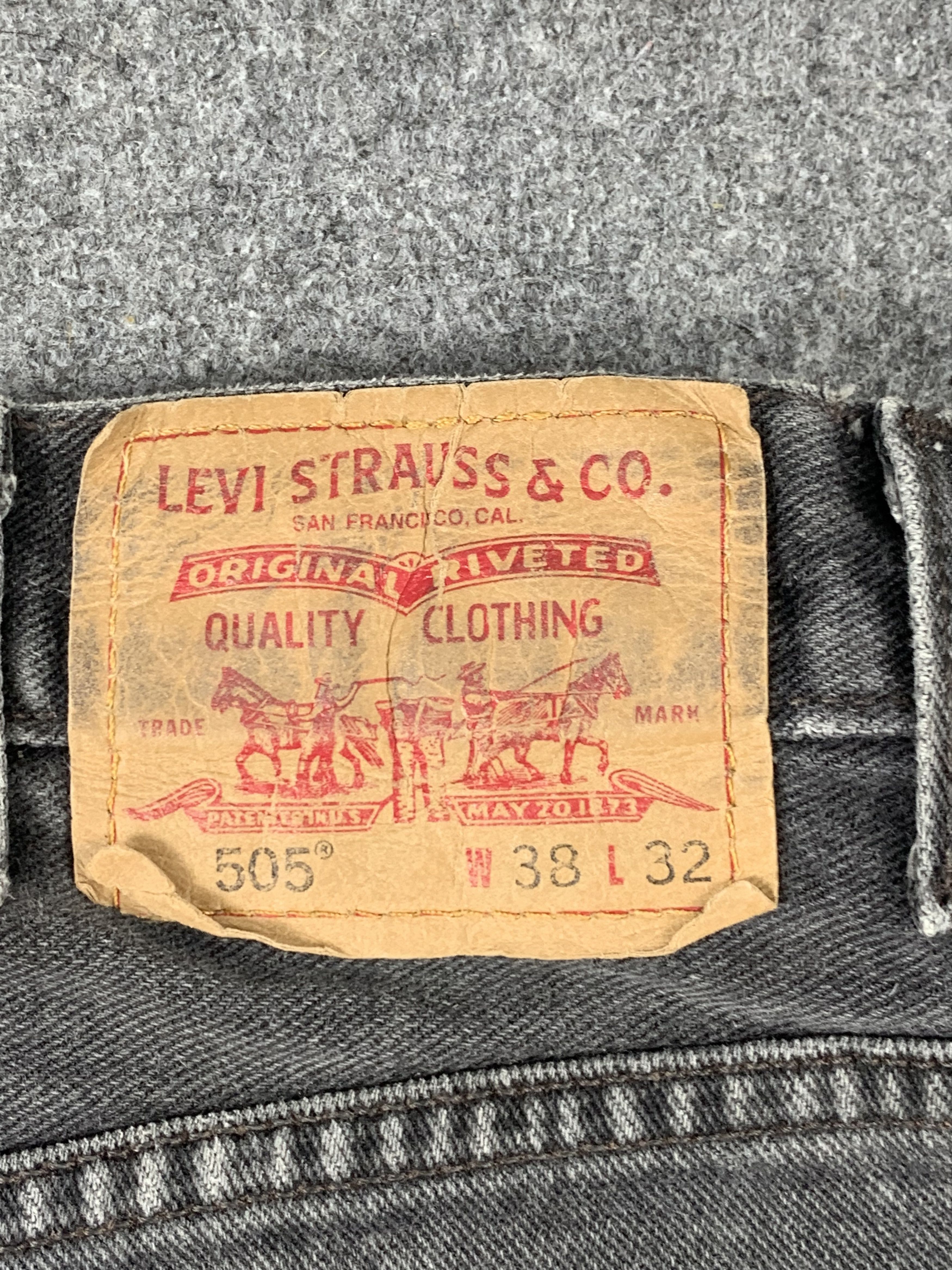 Levi's Vintage Levis 505 Faded Black Jeans DP2008 Size US 36 / EU 52 - 5 Thumbnail