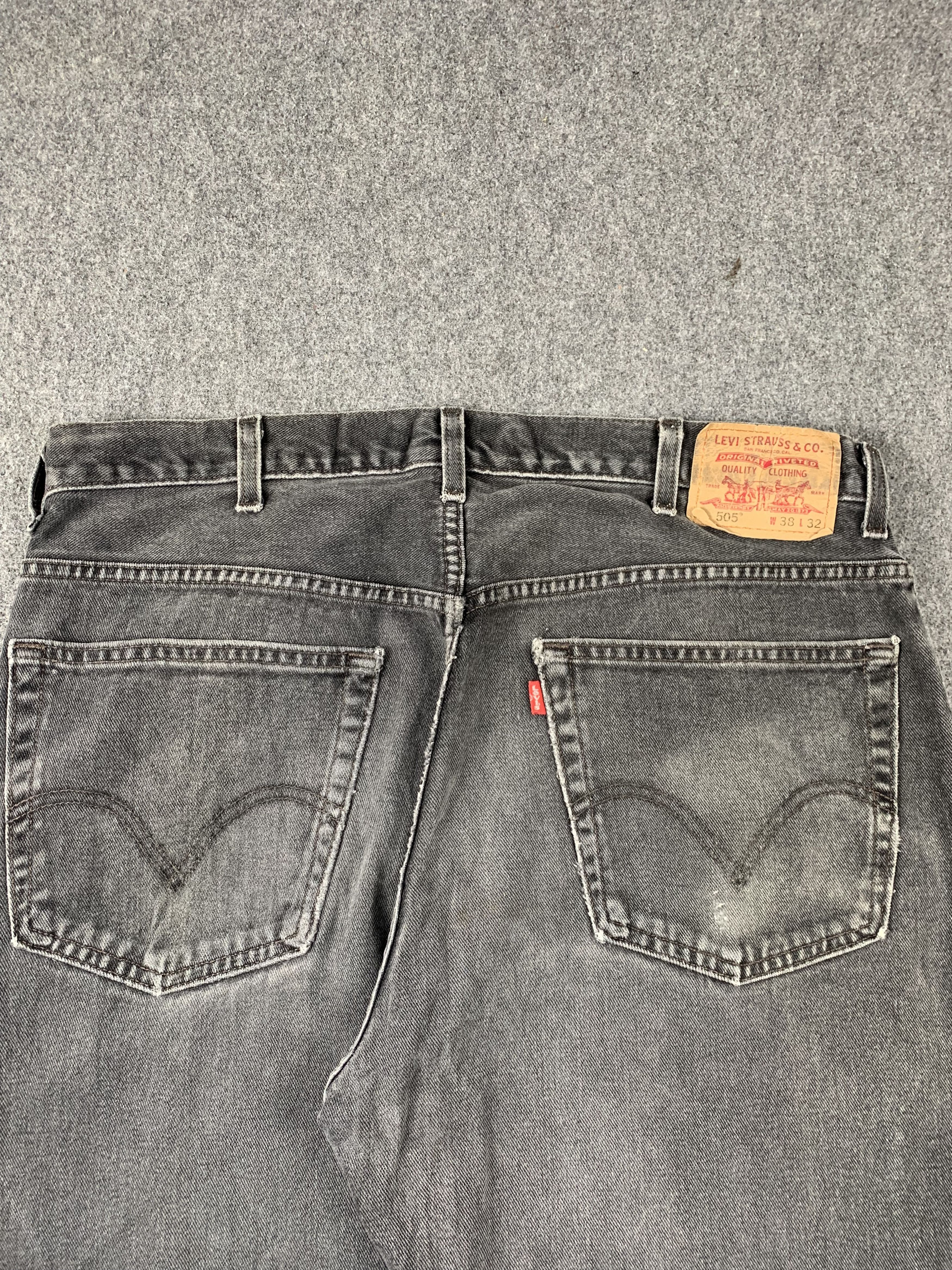 Levi's Vintage Levis 505 Faded Black Jeans DP2008 Size US 36 / EU 52 - 4 Thumbnail