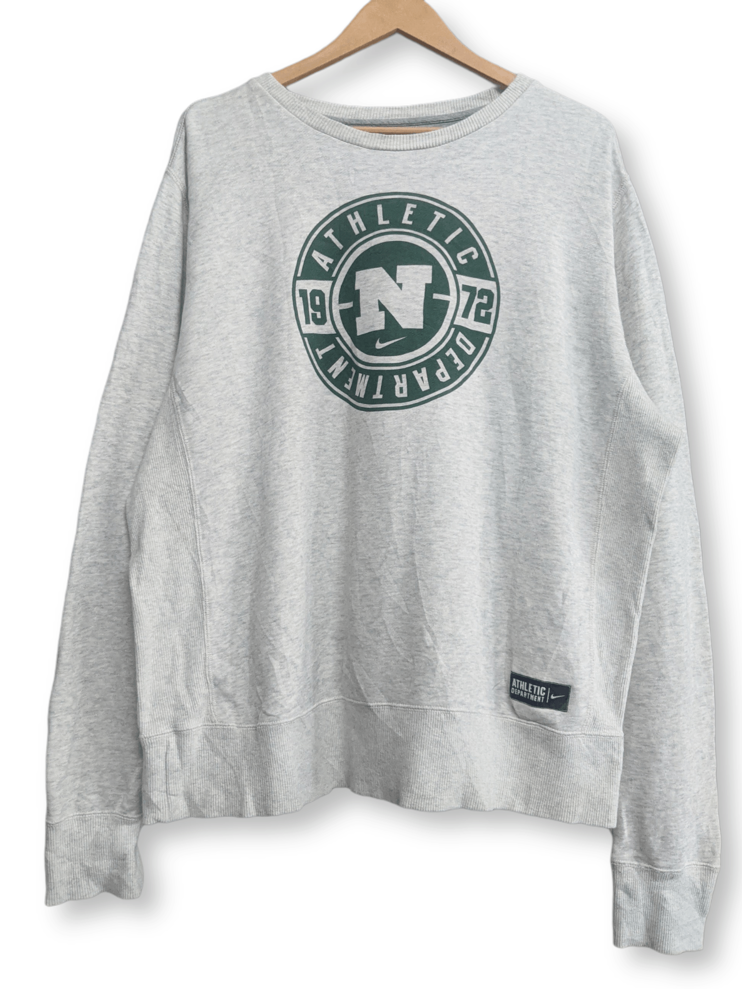 Nike Athletic Dept top Gray Crew Neck Logo