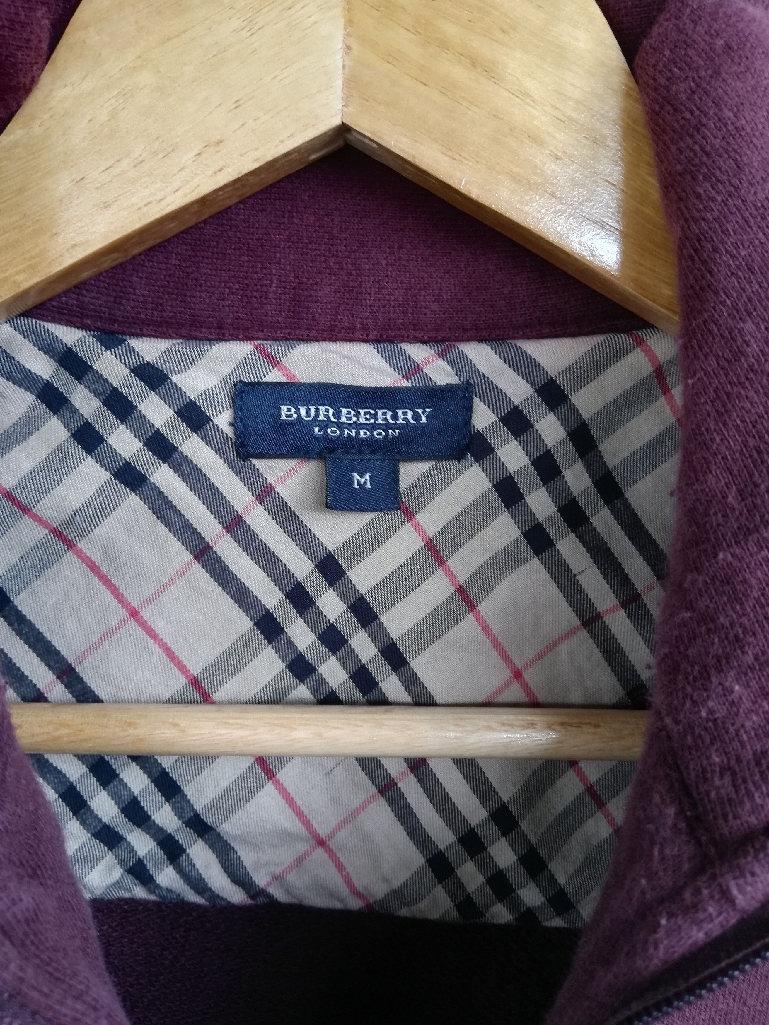 Burberry BURBERRY ZIPPER SWEATSHIRT MAROON Size US M / EU 48-50 / 2 - 2 Thumbnail