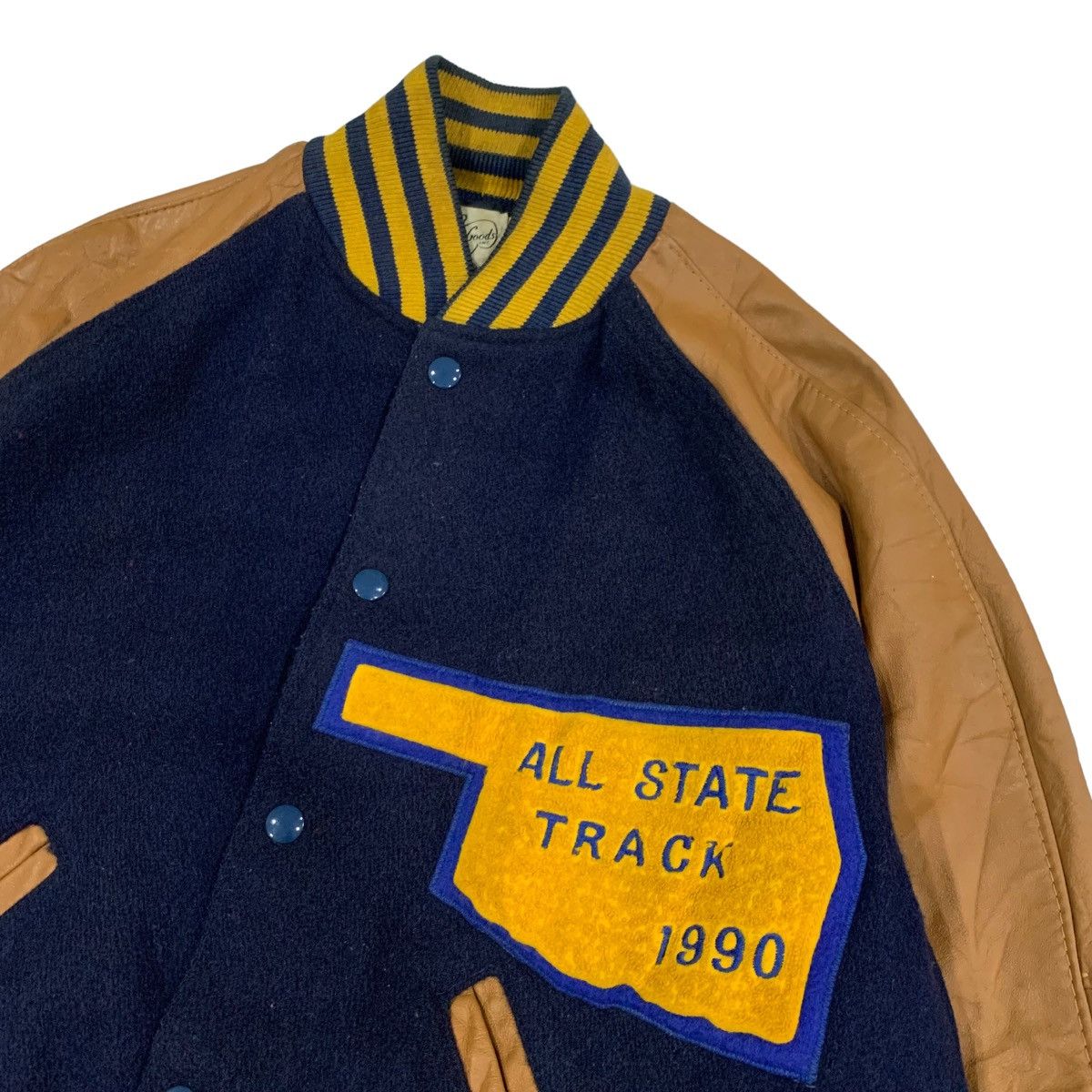 Vintage Vintage 90s Larry Black Letterman Varsity Jacket Size M / US 6-8 / IT 42-44 - 7 Thumbnail