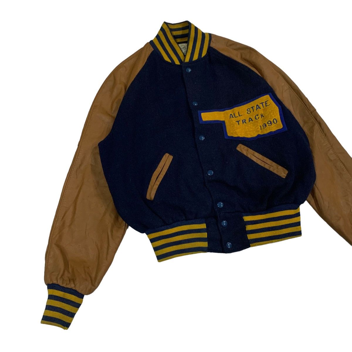 Vintage Vintage 90s Larry Black Letterman Varsity Jacket Size M / US 6-8 / IT 42-44 - 6 Thumbnail